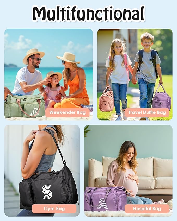 Travel Duffle Bag, Gym Bag, Duffel Bag,Personalized Weekender Bag, Friend Wedding Girlfriend Birthday Gifts for Women Gifts for Teens