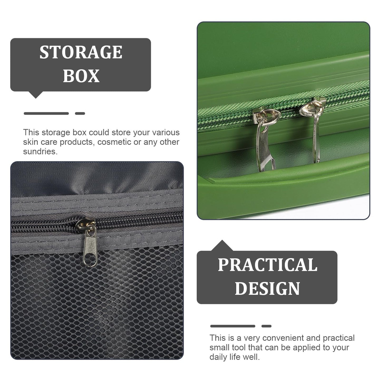 COLLBATH Travel Makeup Case Organizer 14 Inch Lightweight Cosmetic Storage Box with Elastic Band for Skincare and Essentials Portable Makeup Train Case for Home and Office
