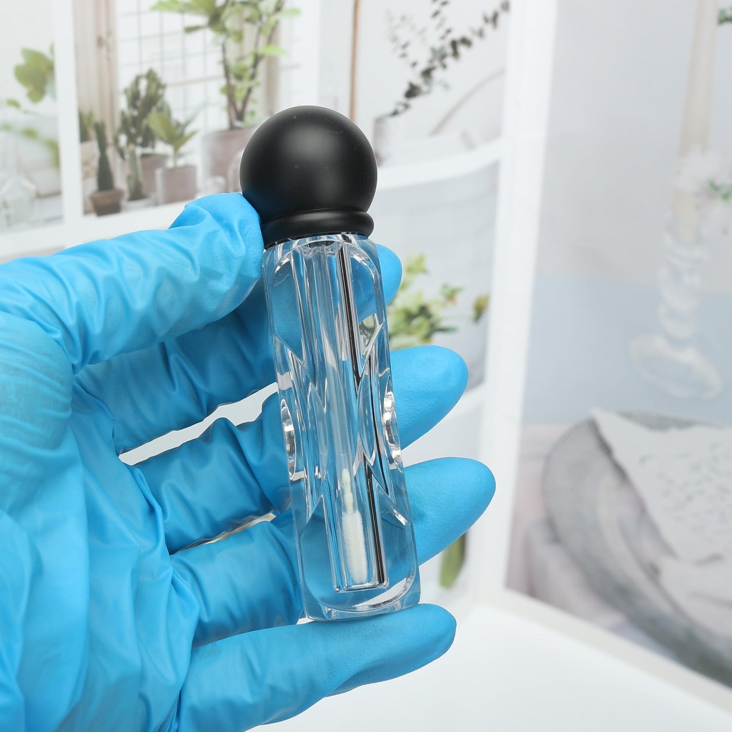 COSIDEA 18pcs Empty 4.5ml Black lip gloss tubes with wand ball shape cap wholesale lipgloss tube container bottles for refill lip oil