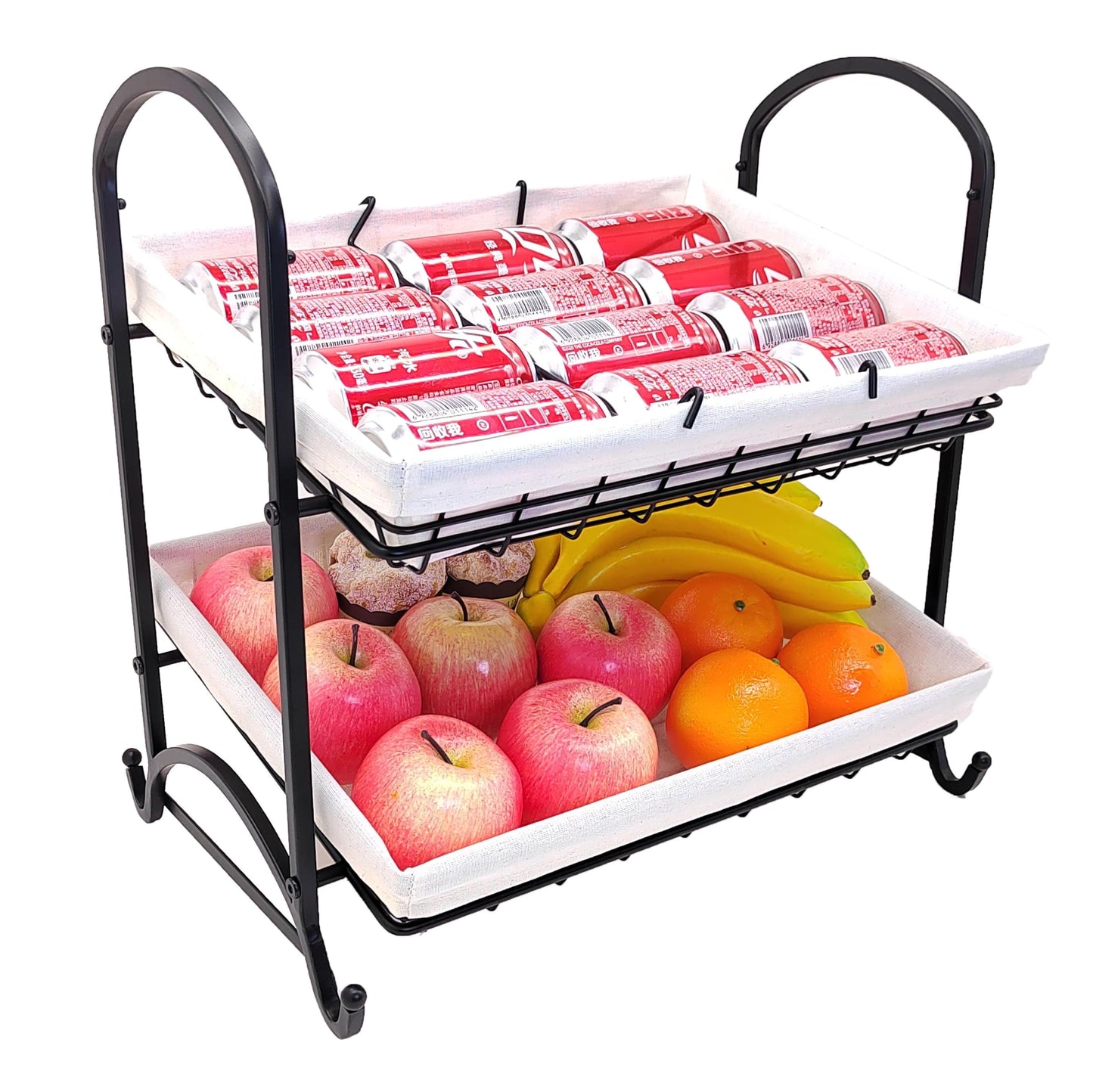 Lihou PapaQ Stackable Candy Display Rack with Canvas Cover|Stackable Candy Organizer|Multi-Function Snack Rack&Shelf for Chips |Perfect Display Solution for Stores (White, Medium)