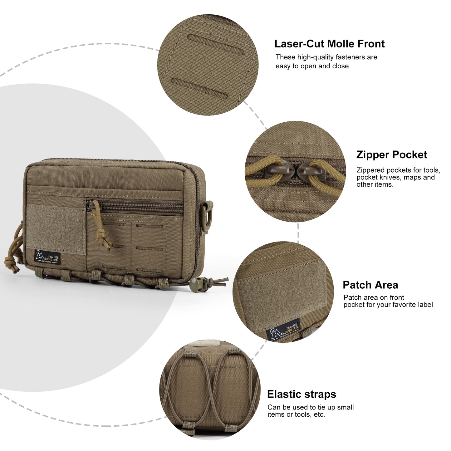 Mardingtop Tactical Molle Utility Pouch, Small Military Admin EDC Tool Organizer Bag
