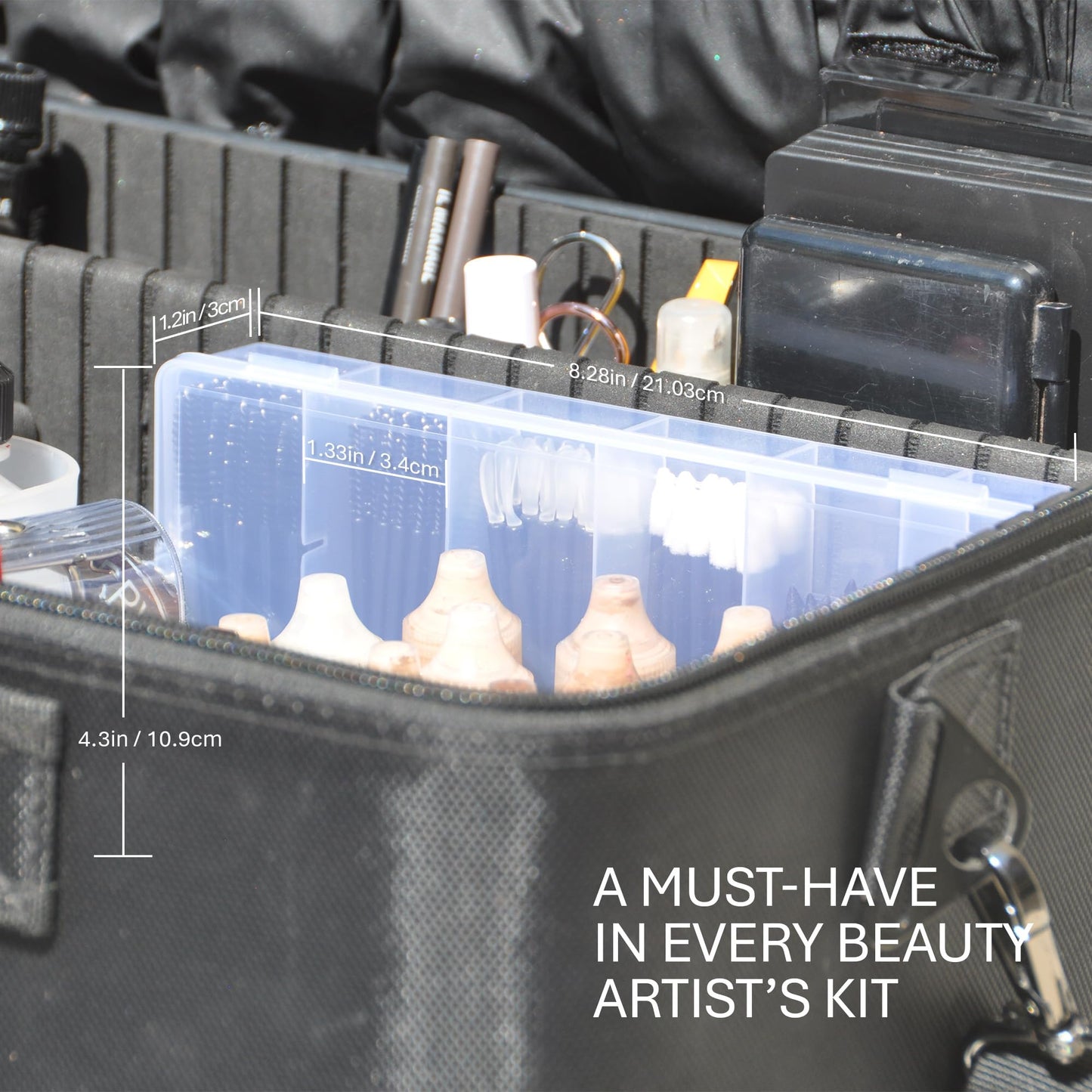 OR KO Disposable Makeup Applicator Kit with Spatulas, Lip Applicators, Eyeliner Brushes, Sponge, Eye Brow & Mascara Brush Includes Portable Collapsible Trash Bin Ideal for Makeup Artist
