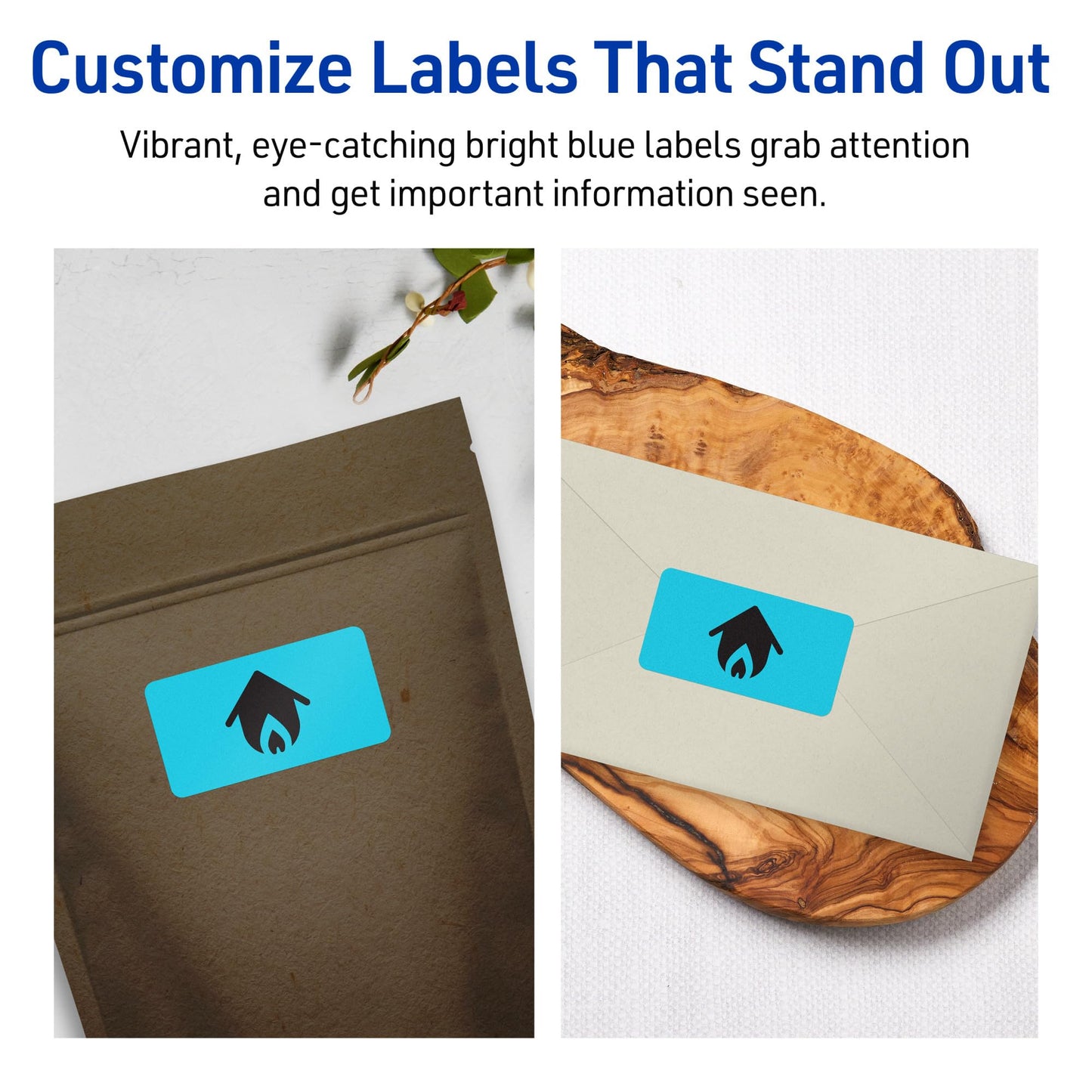 Avery Printable Rectangle Labels, Sure Feed Technology, 1" x 4", Bright Blue Labels, Laser/Inkjet Printable, 400 Total, Great for Mailing and Cosmetics