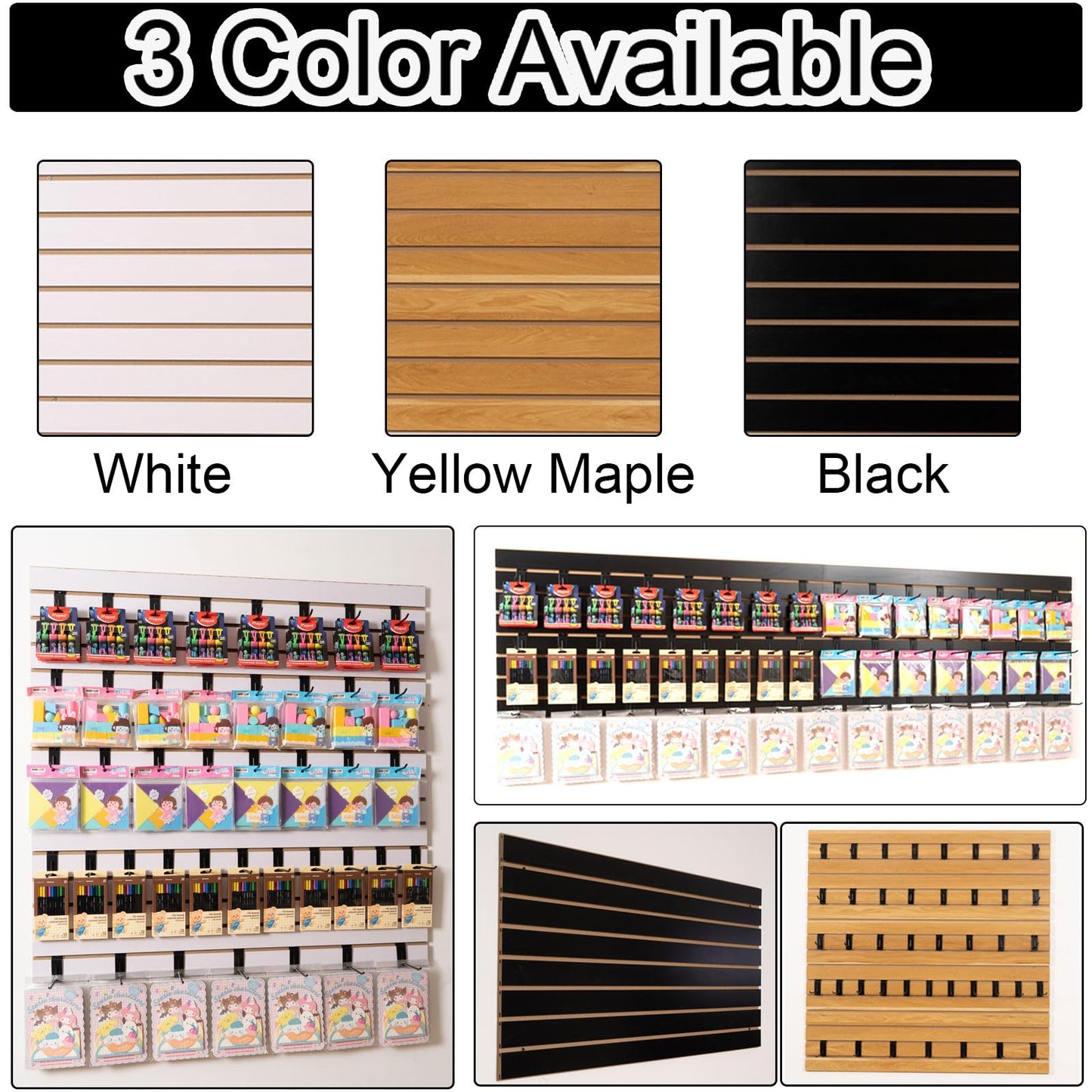 FRAYSCENT MDF Slat Wall Paneling for Retail Display 2 Pack 4'x2', Maple Slatwall Panel for Garage Organizer Shiplap Wall Paneling, Slat Board Garage Slatted Storage Systems, Easy Install Wood Panel