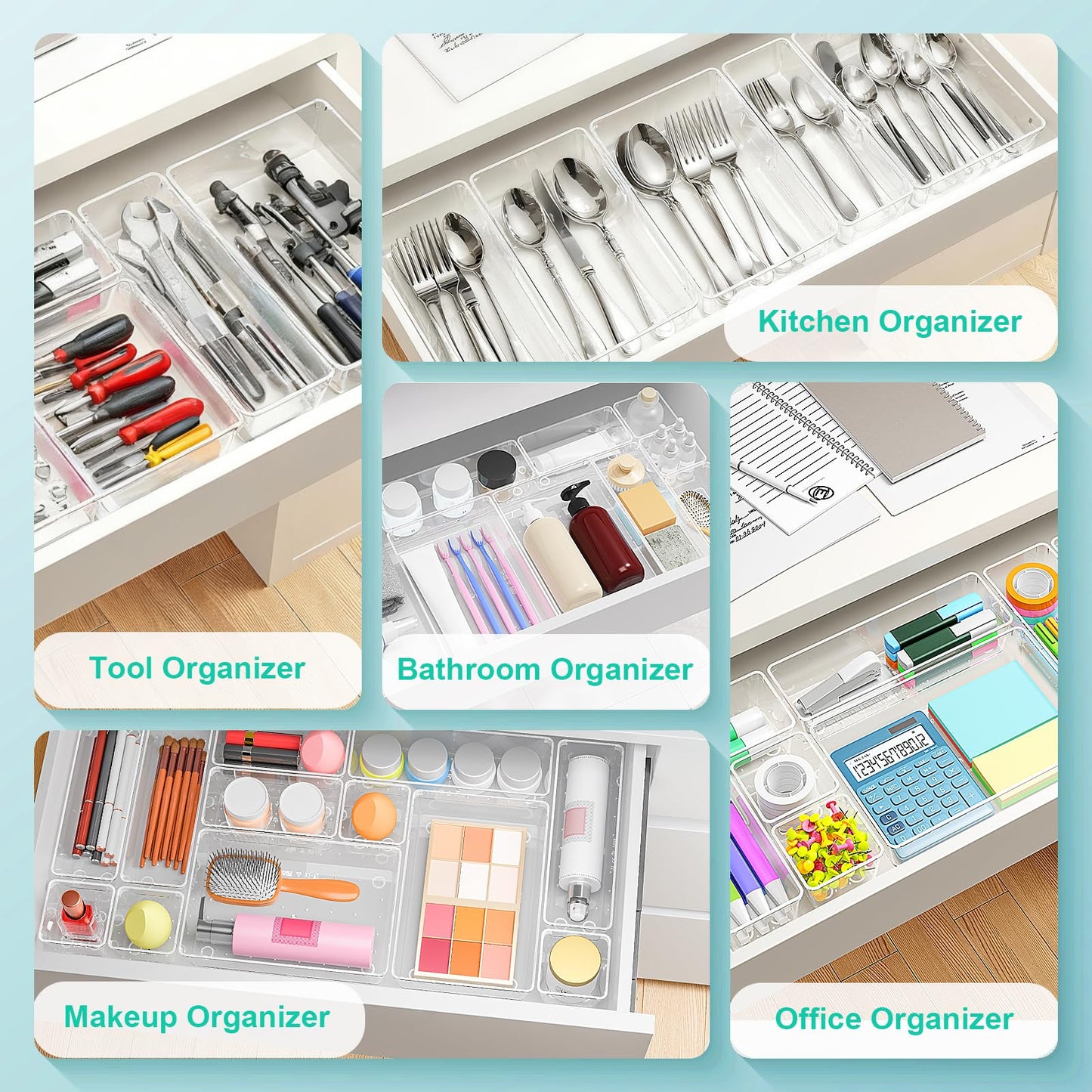 VEXTHYX 45P Clear drawer organizers