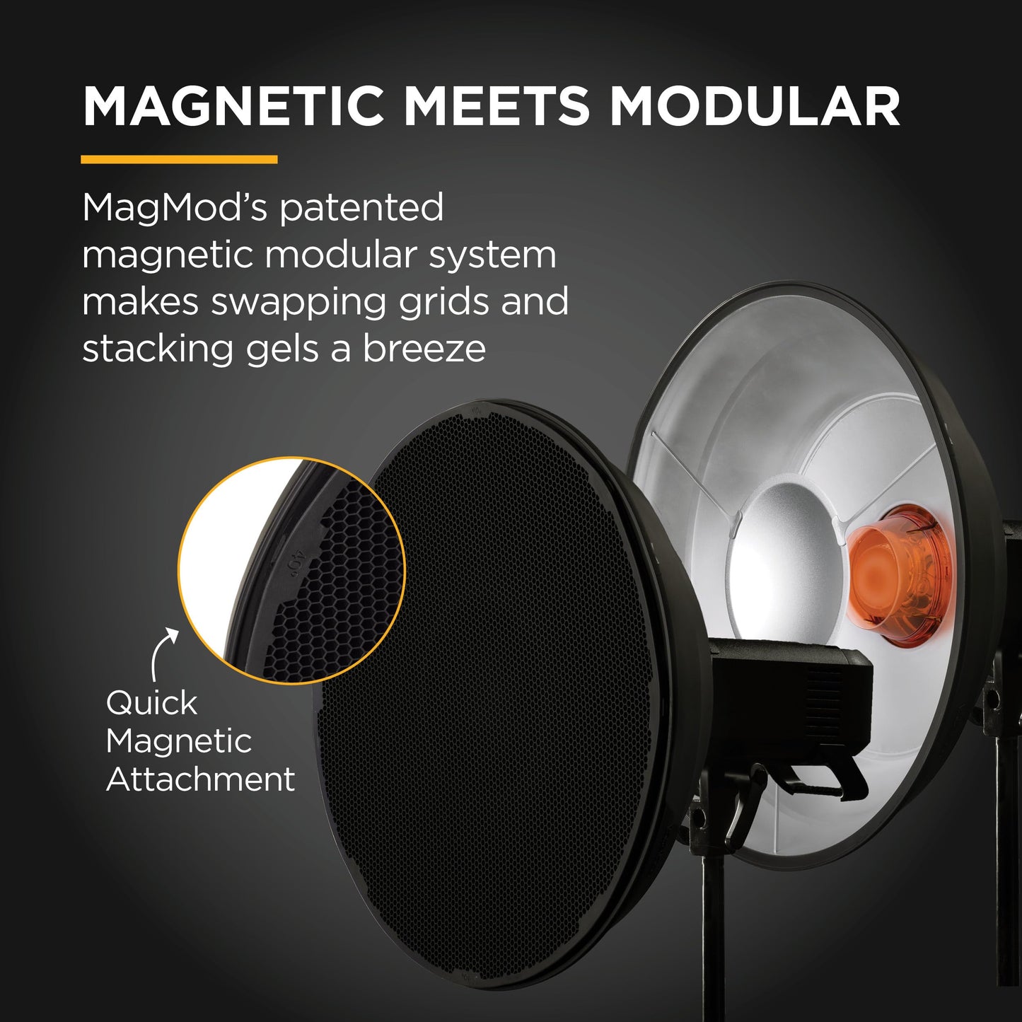 Beauty Dish XL 20 Pro Kit by MagMod, Collapsible Magnetic 20" Beauty Dish for Flattering Portrait & Studio Photography, Includes Bowens Mount, Grid & Diffusion Sock, Compatible with Godox & Profoto