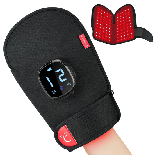 Comfytemp 5000mAh Cordless Red Light Therapy Glove for Hand, 360° Dual-Sided 100 LEDs Near Infrared Wrap, 13W Portable Pad for Wrist Finger Joint, Mothers Day Gifts for Women Mom, 660nm & 850nm