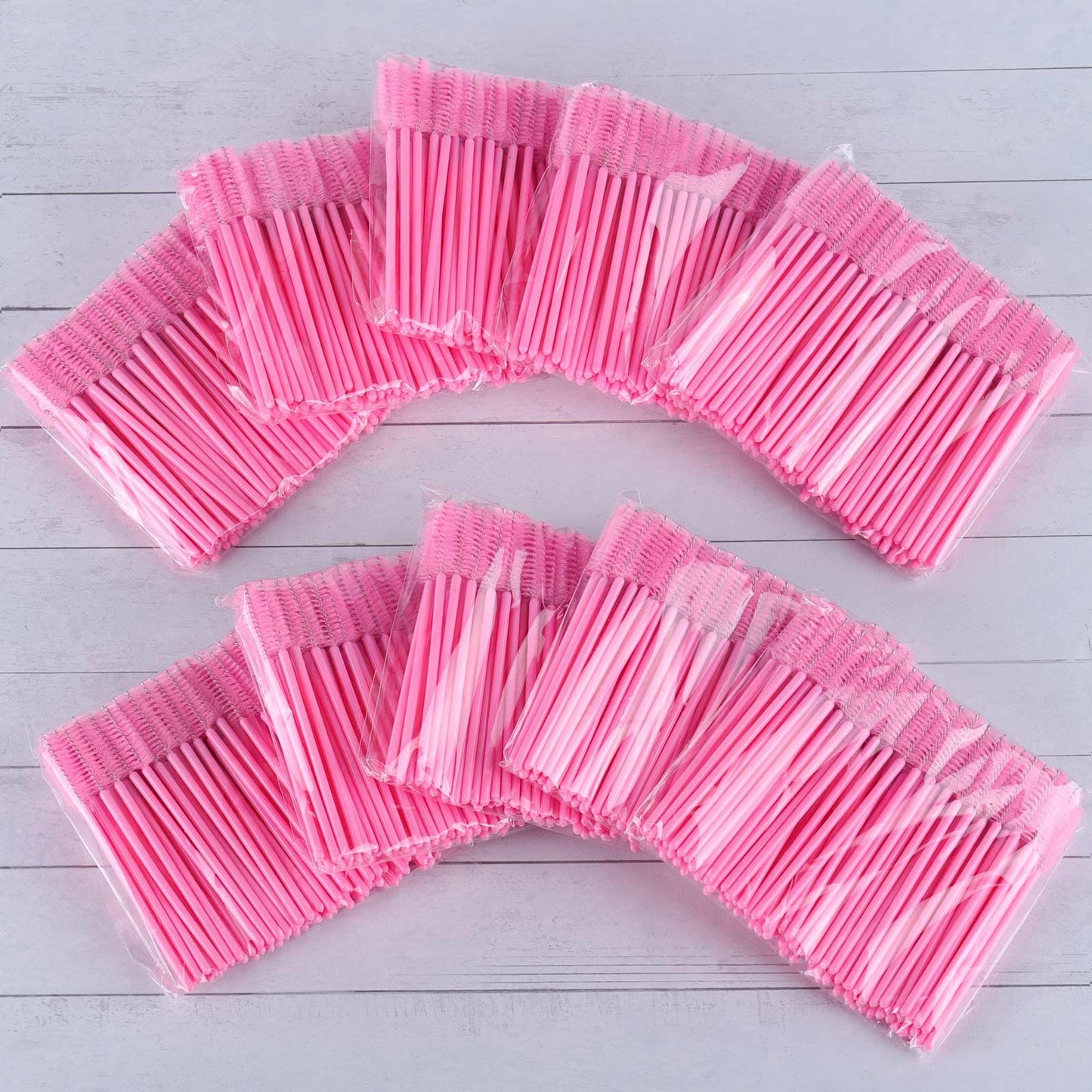 1000 Disposable Mascara Wands Eyelash Brushes Spoolies for Eyebrow Eye Lash Extension Pink