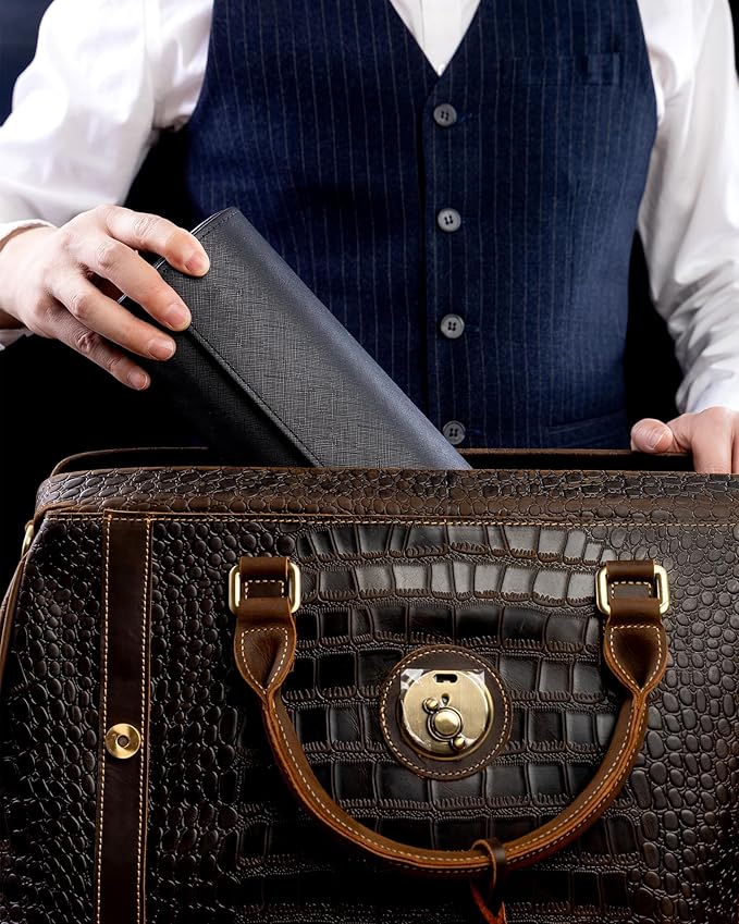MR.OKAY 3 Watch Travel Case- Classic Leather Watch Case With Superb Texture.Portable Watch Roll Or Organizer For Storage And Display. Best Travel Gift for Men,All Handcrafted By Artisans.