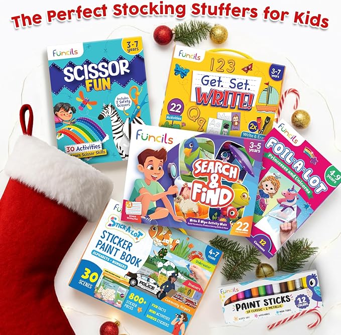Christmas Special - Dot Stickers for Toddlers, Holiday Theme Dot Art Activity for Kids, DIY Craft Kit, Stocking Stuffers, Christmas Gifts for Boys & Girls Ages 3, 4, 5, 6, 7 Year Old