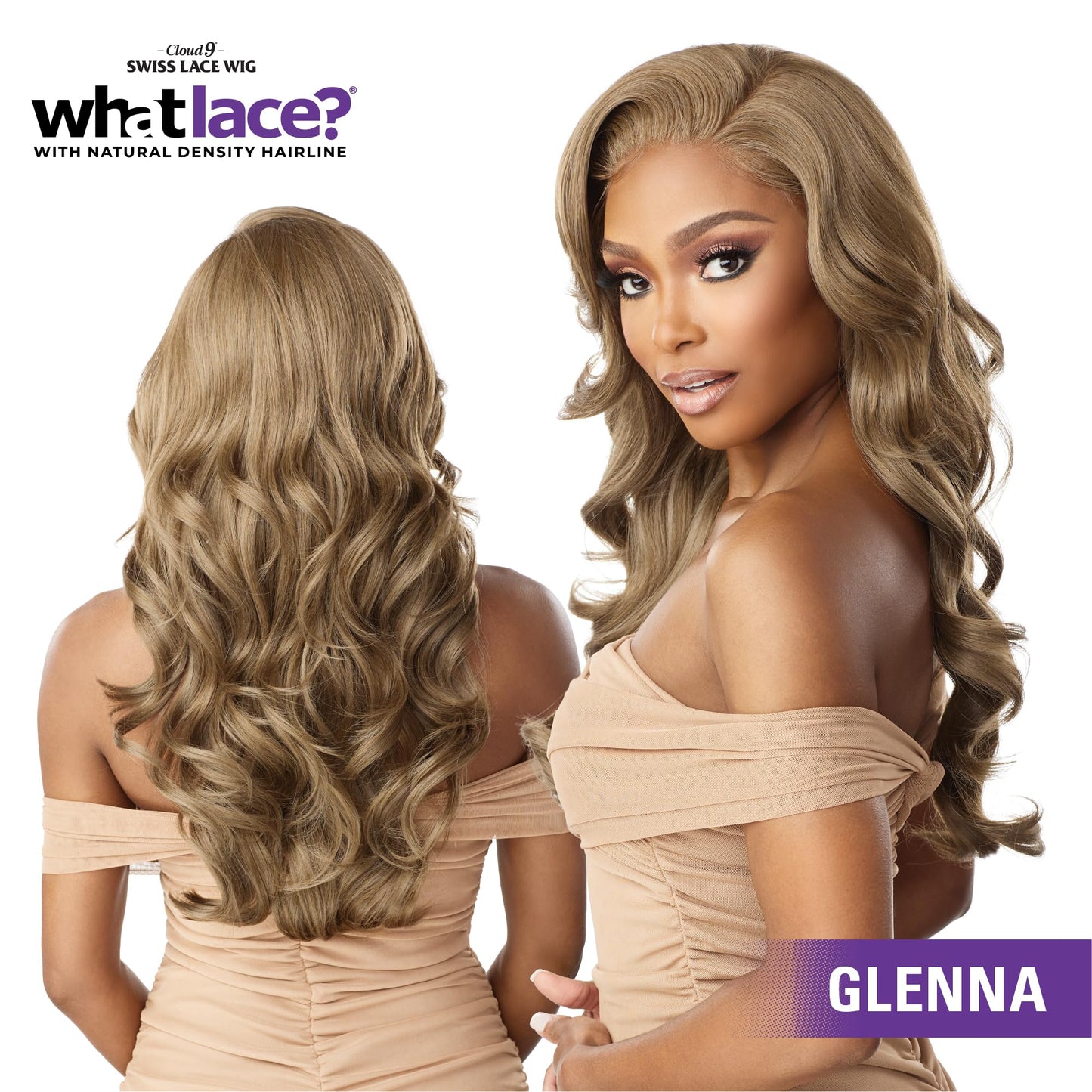 Sensationnel What Lace 13X6 Wigs - Glenna Lacefrontal Hand Tied Glueless Synthetic With Natural Density Preplucked Hairline (1B OFFBLACK)