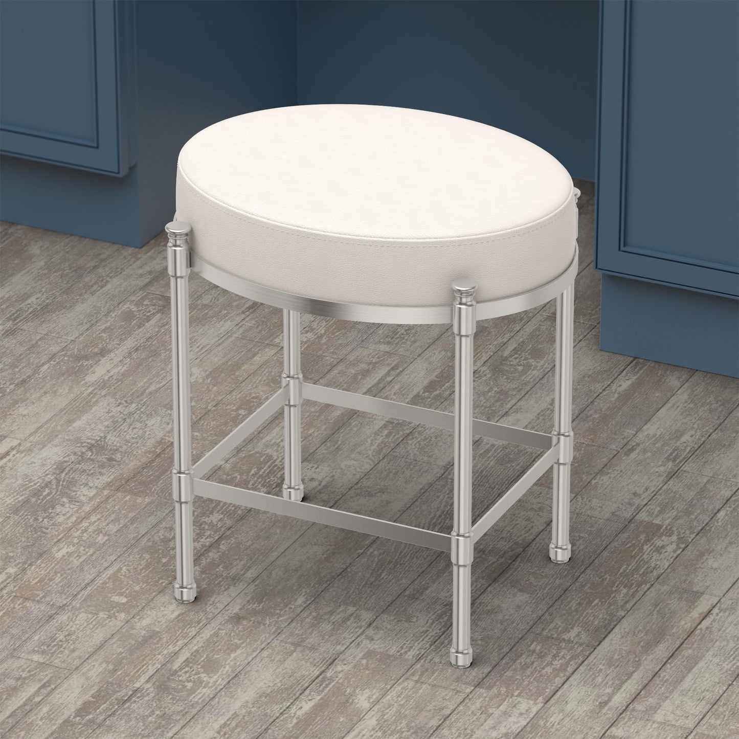 Gatco 1359 Oval Vanity Stool, 19.5" H, Satin Nickel