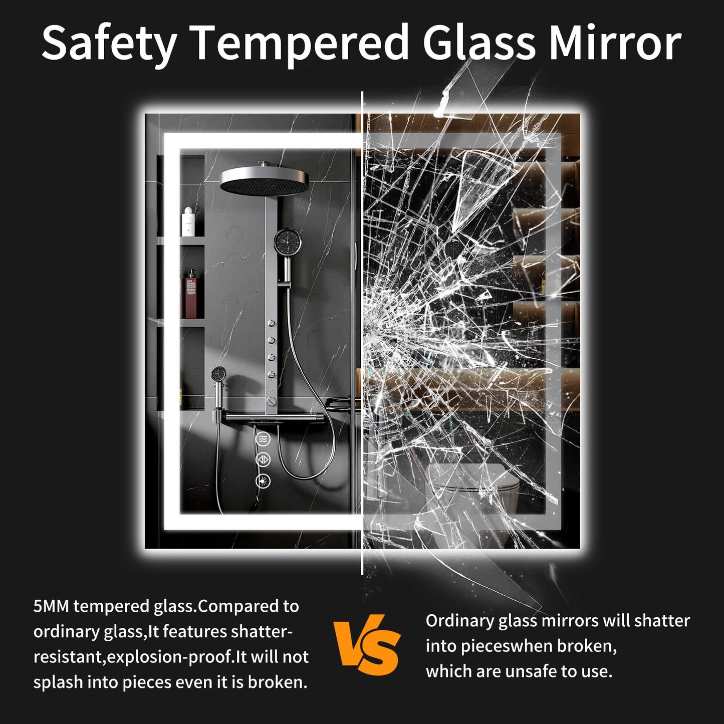 WISSMIELS 30"x30" LED Bathroom Mirror with Lights, Dimmable，Anti-Fog，Bathroom Vanity Mirror for Wall, Backlit + Front Lit, Memory Function, Shatter-Proof，Tempered Glass