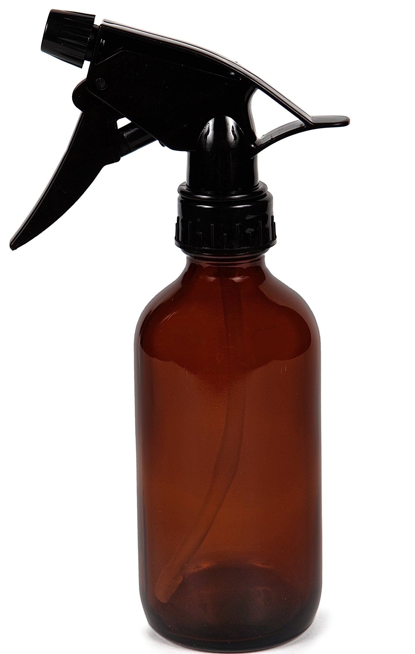 Vivaplex 8 oz Amber Glass Bottles with Black Trigger Sprayers - 2 pk