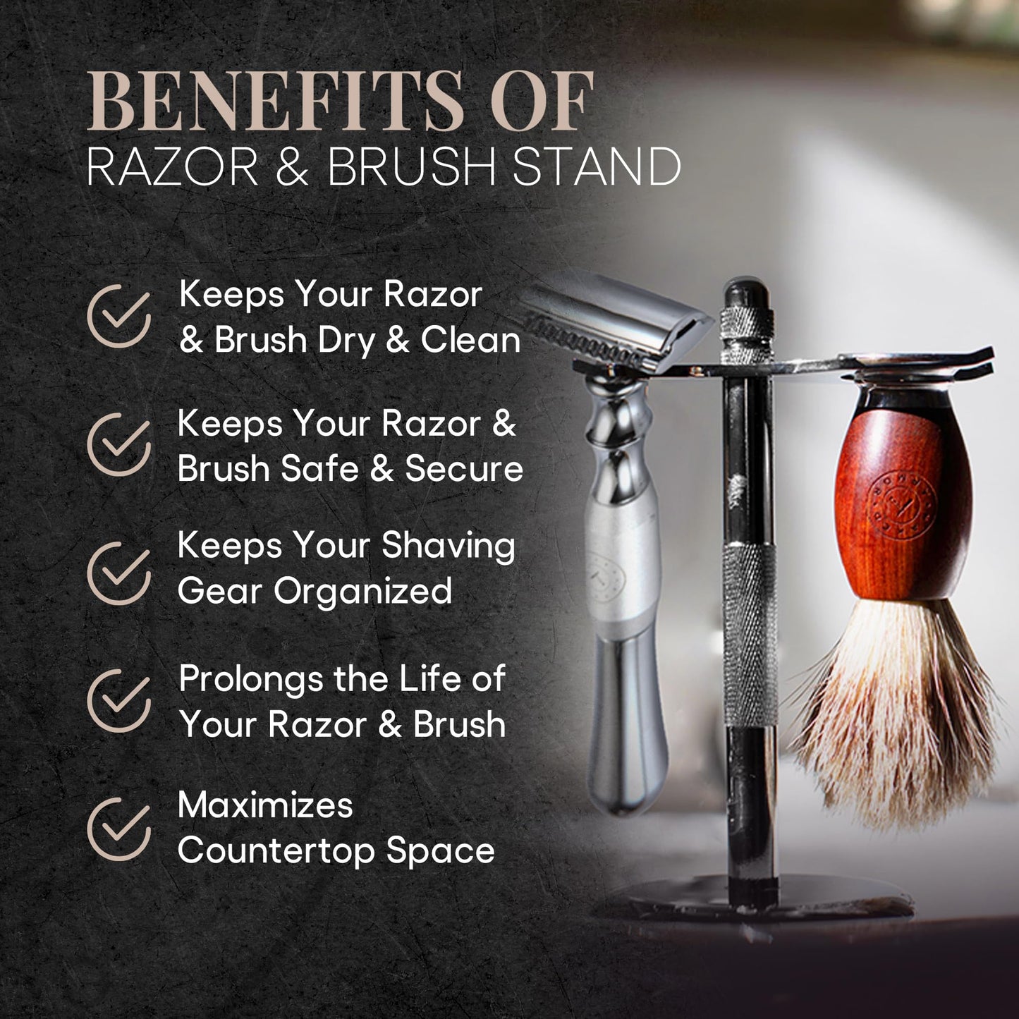 Naked Armor Safety Razor Stand Kit – Safety Razor, Razor and Brush Stand, Stainless Steel Shaving Bowl, Organic Shaving Soap Puck and 5-Blade Pack, Complete Wet Shaving Kit for Men for Smooth, Comfortable Shaves