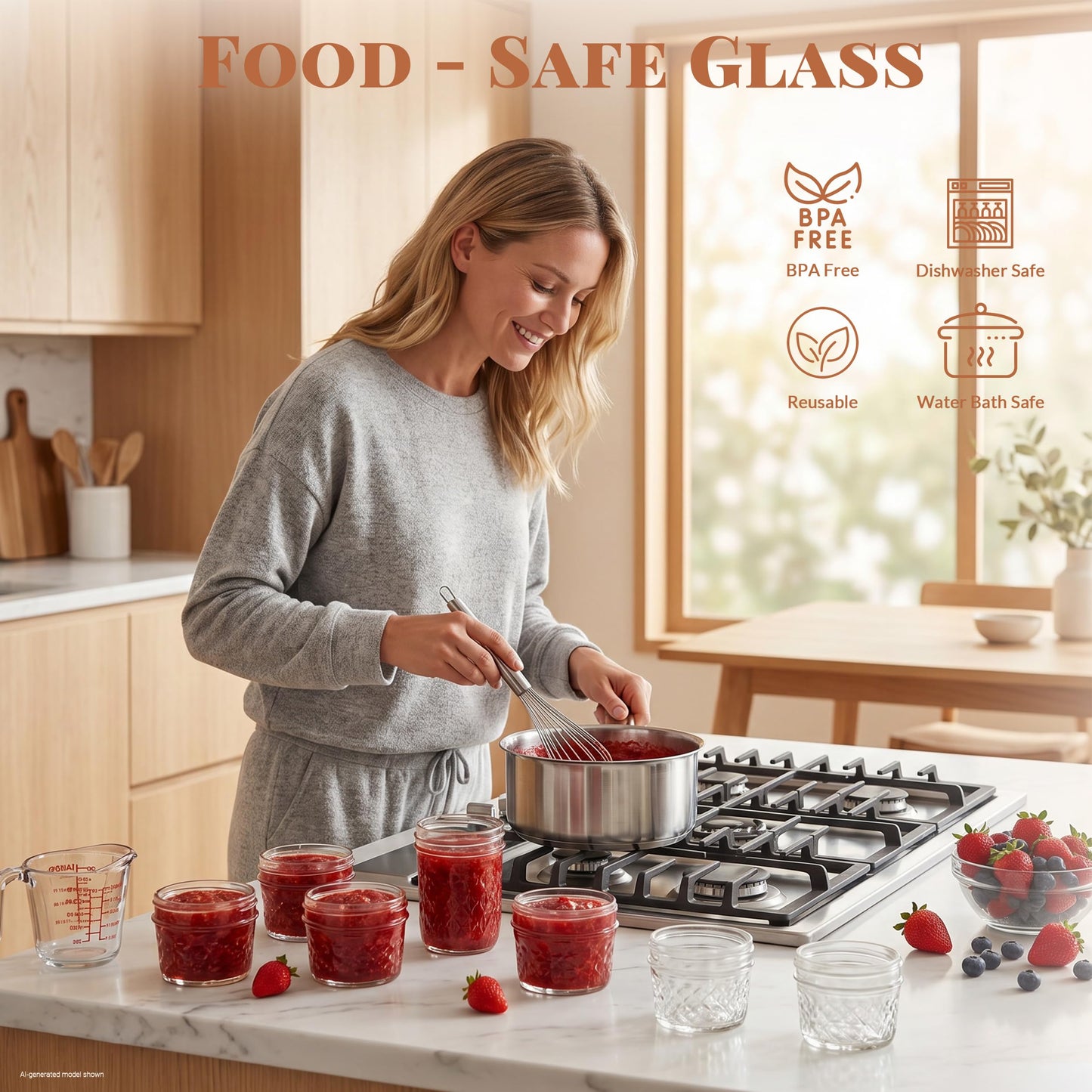 CycleMore 40 Pcs 4oz Clear Glass Mini Mason Jars With Silver Separable Lids and Diamond appearance, Small Spice Canning Jars for Honey, Jam, Jelly, Wedding Favors, Kitchen Food Storage
