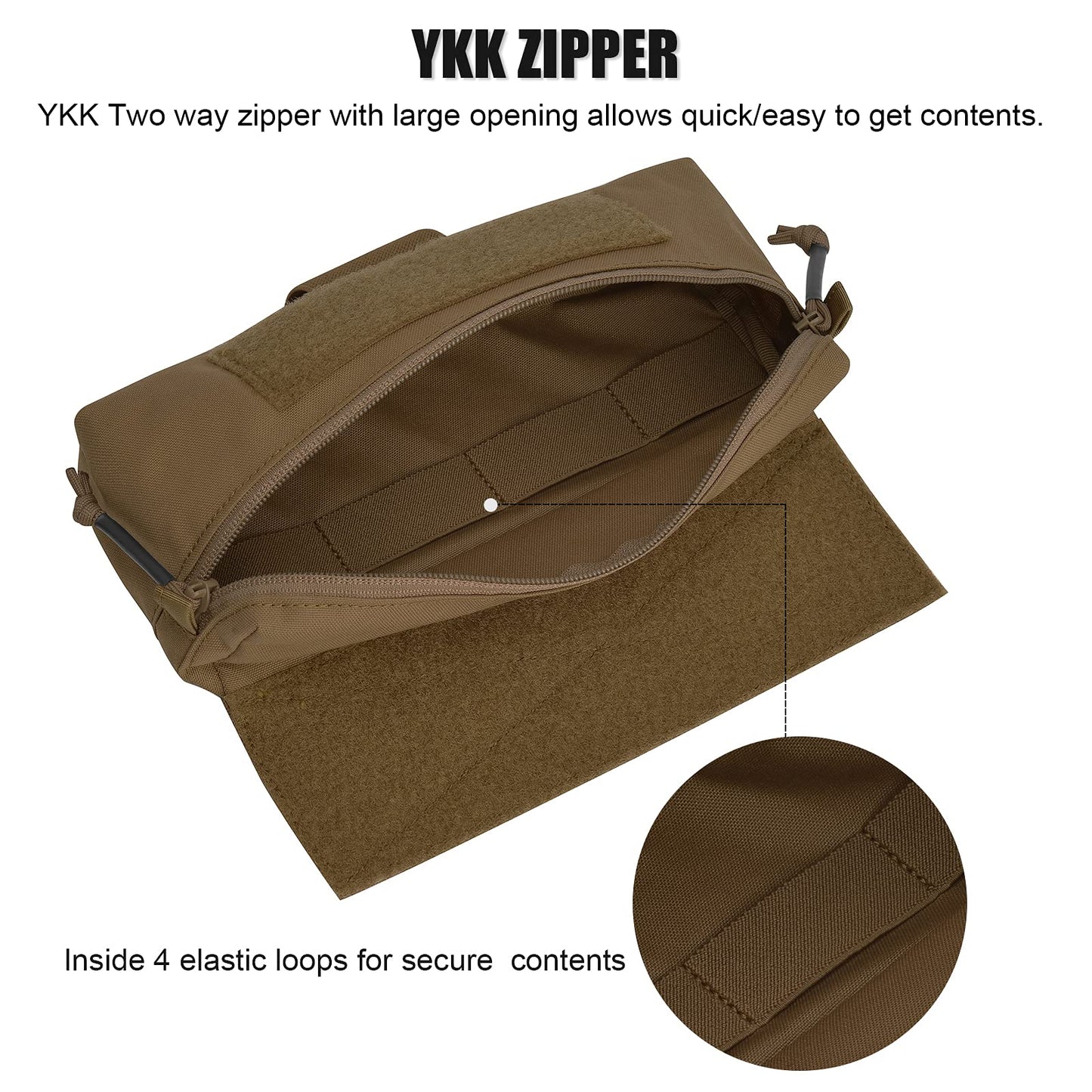 PETAC GEAR Tactical Mini Drop Pouch Fanny Pack Tool Pouch for Tactial Vest Chest Rig Coyote Brown