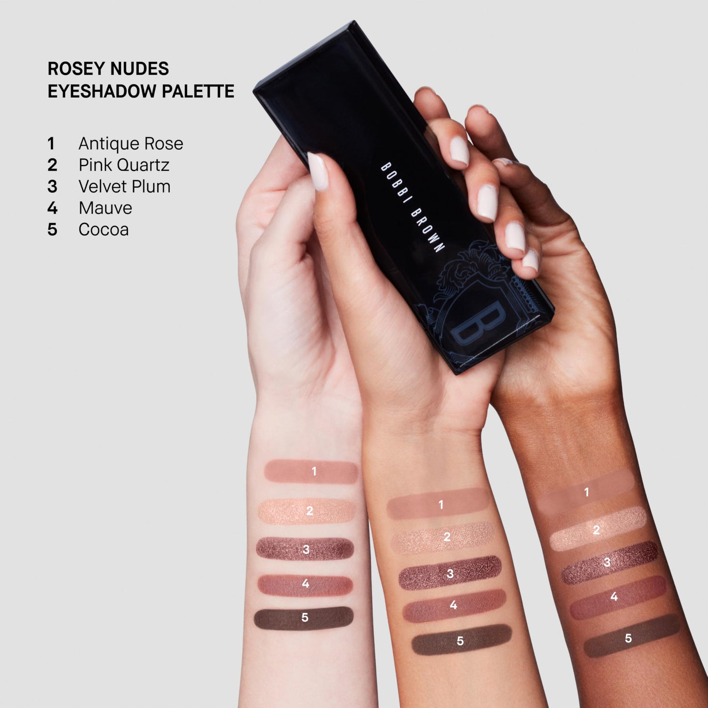 Bobbi Brown All Nudes Eyeshadow Palette | 5-Shade Matte & Metallic Neutral Eyeshadow Palette for All Skin Tones with Richly Pigmented Shades in Complementary Colors, Rosey Nudes, 0.04 Ounce