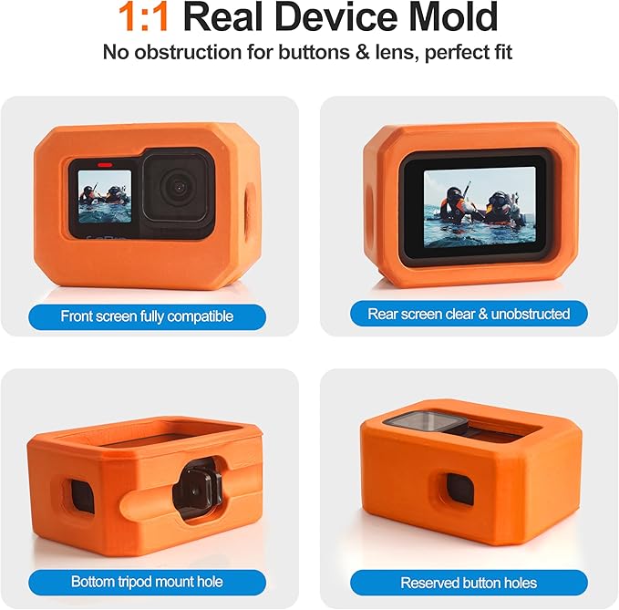 FitStill Soft Floaty Foam Case for Go Pro Hero 13/12/11/10/9 Black,Snorkeling,Surfing,Free diving,Wakeboarding Protective Cage Housing Shell Cover Hero13/12/11/10/9 Black Action Camera Accessories Kit