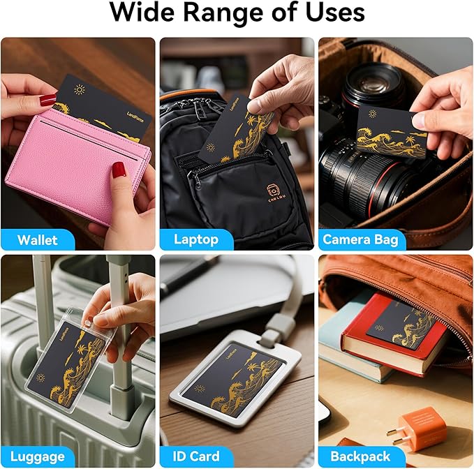 2Pack for Air Tag Wallet Tracker Card 0.07in IP68 Waterproof Bluetooth Tracker Smart Finder, Passport, Work with Apple Find My, Wireless Charging, Card Locator[Apple MFi Certified] iOS Only
