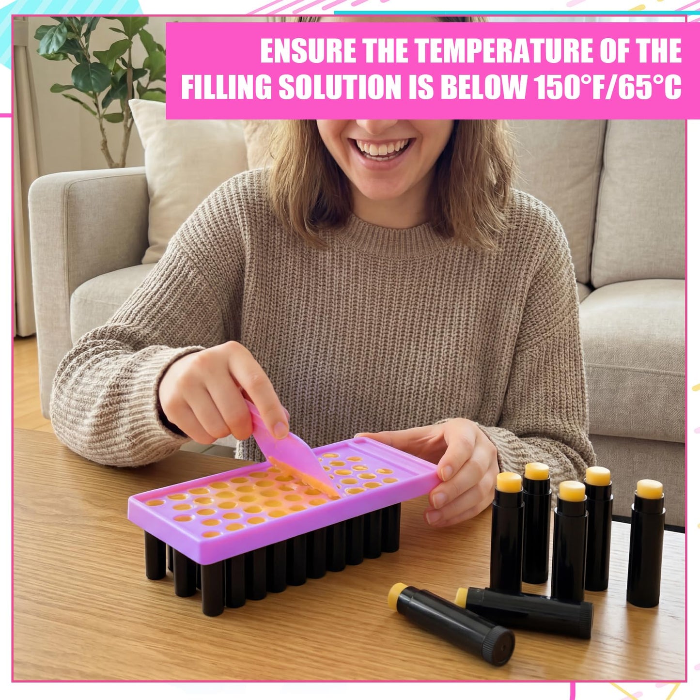 Singhoow 100 Pcs Lip Balm Tubes with 2 Filling Tray and 2 Spatula, 5 g Twist-up Lip Balm Containers with Caps for DIY Homemade Lipsticks, Solid Perfume, Gifts, Bpa Free & Leak Free (Black)