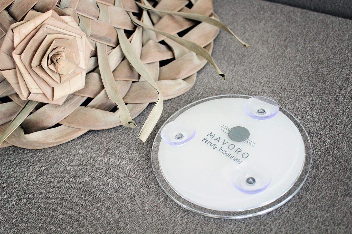 Mavoro 6'' Magnifying Mirror with 3 Strong Suction Cups | 10X Magnification | Portable Travel Makeup & Cosmetic Mirror (10X)