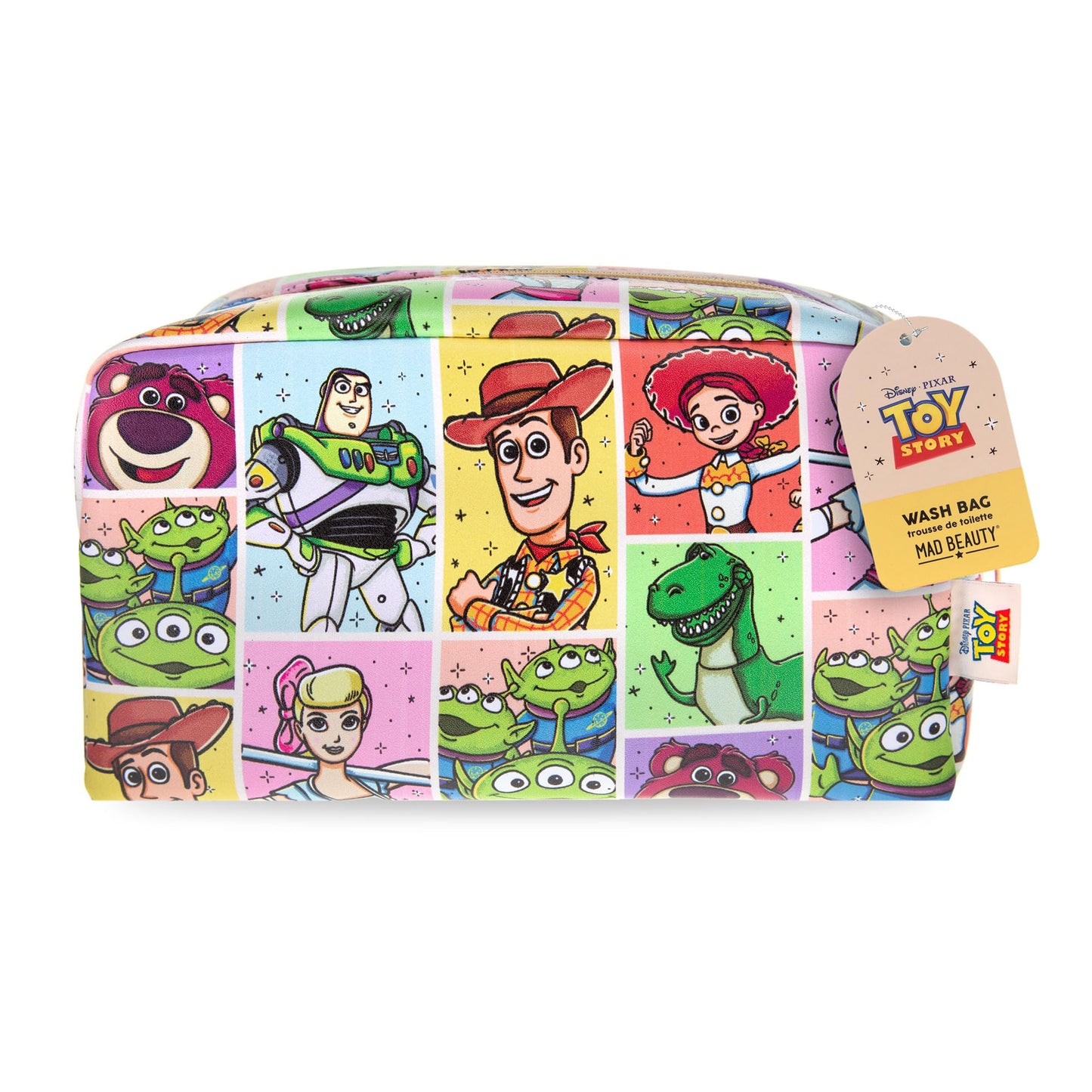 MAD Beauty Disney Pixar Toy Story Wash Bag | Officially Licensed | Full Cast Print | Woody Buzz Jessie Rex | Gold Zip | Travel Toiletry Bag