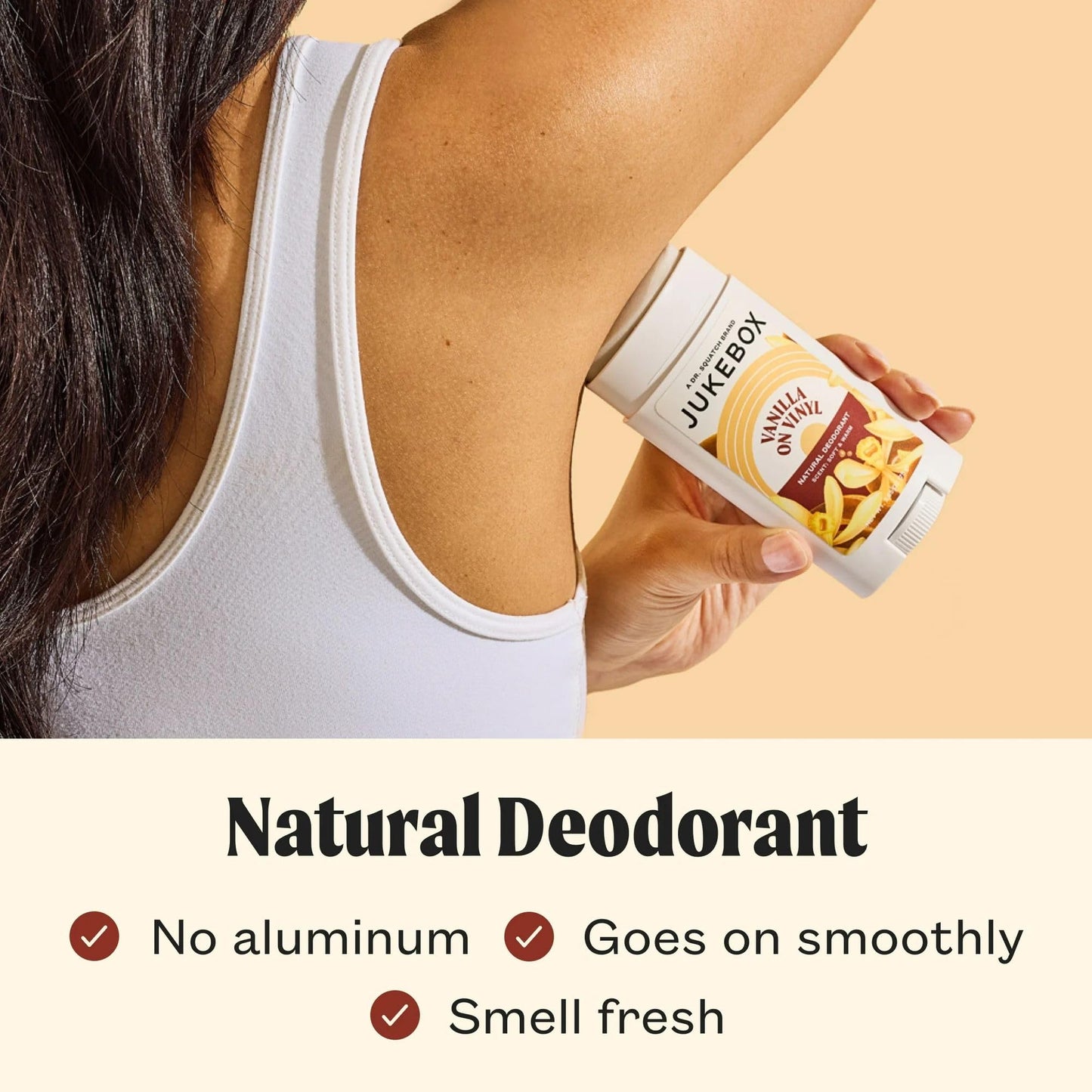 Jukebox Natural Deodorant for Women–Vanilla on Vinyl-Aluminum-Free, No Baking Soda, No Harsh Chemicals, Odor Blocking Technology, Vanilla Bean, Ylang Ylang, Amber-a Dr. Squatch Brand-2.65oz, 2 Pack