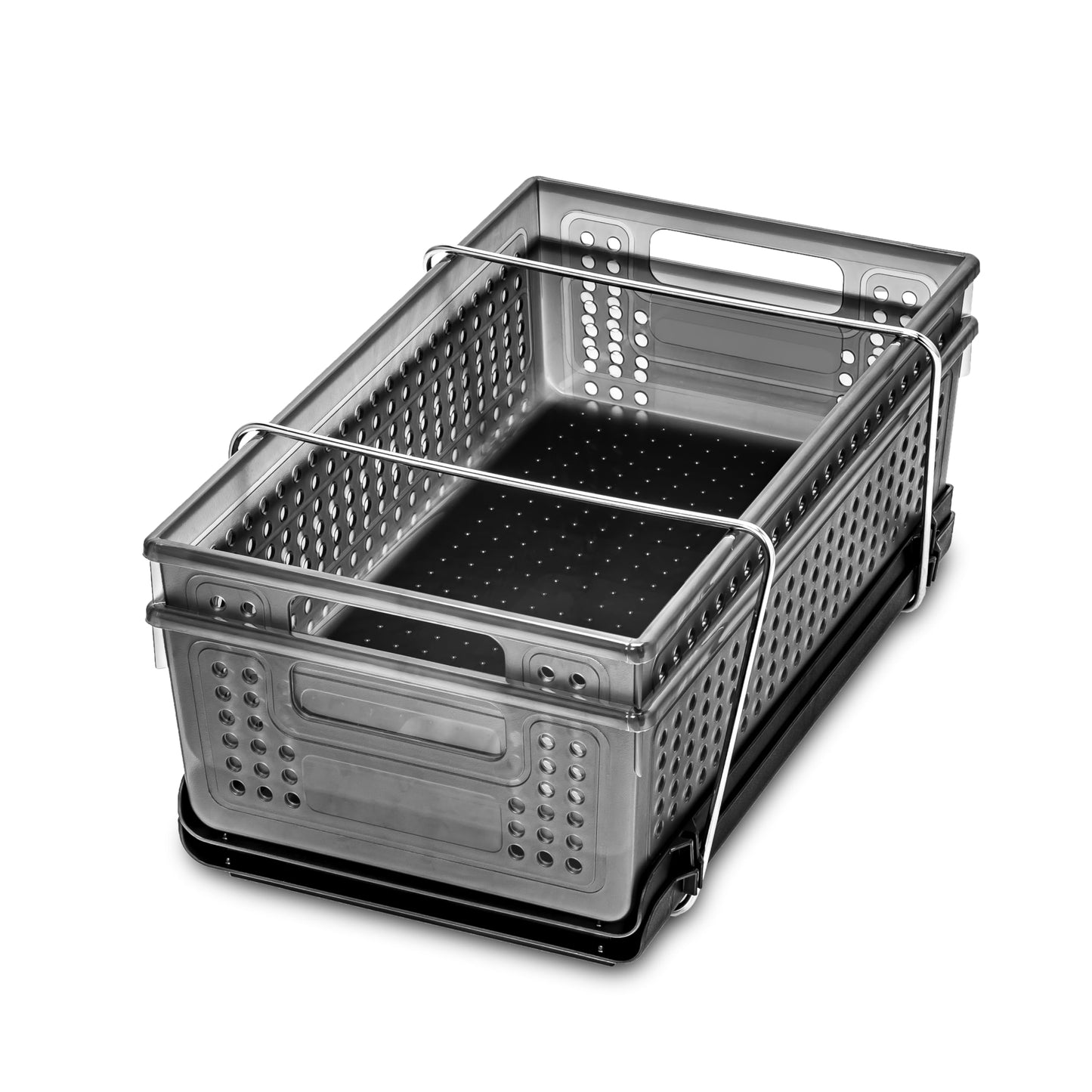 madesmart Two-Tier Under Cabinet Organizer, Sliding Drawer Storage for Cleaning Supplies & Bottles, Carbon