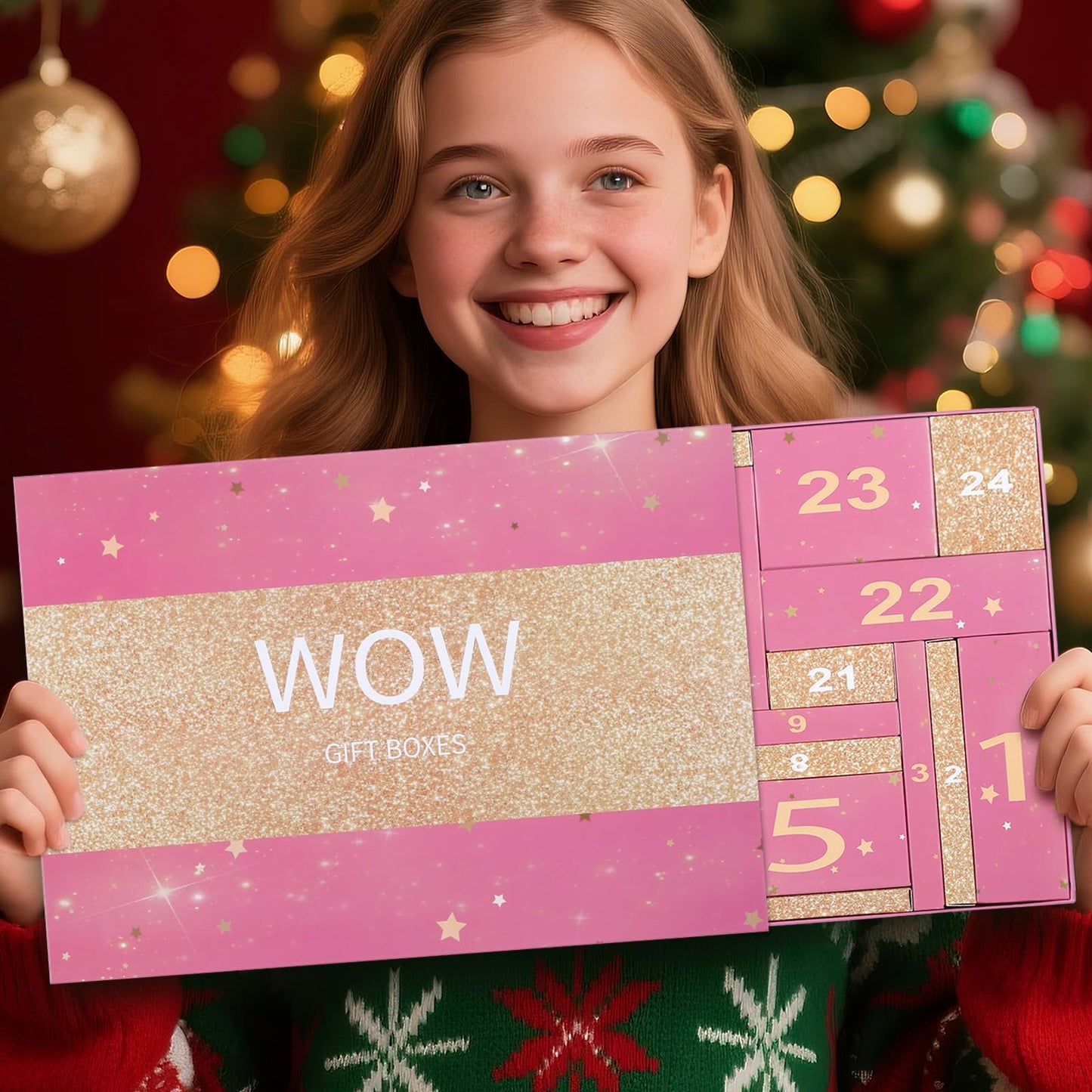 Makeup Advent Calendar 2025, 24 Days Christmas Holiday Xmas Countdown Calendar Beauty Make up Surprises Gift Set For Teens Gilrs Women