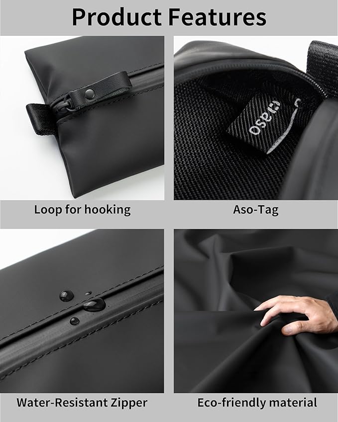 Water-Resistant Zipper Pouch, Made in Japan, Compact Organizer for Cords & Essentials, Multipurpose Bag for Cosmetics, Travel Accessories & Toiletries, Eco & Durable Materials, TOFTPOUCH, Small, Gray