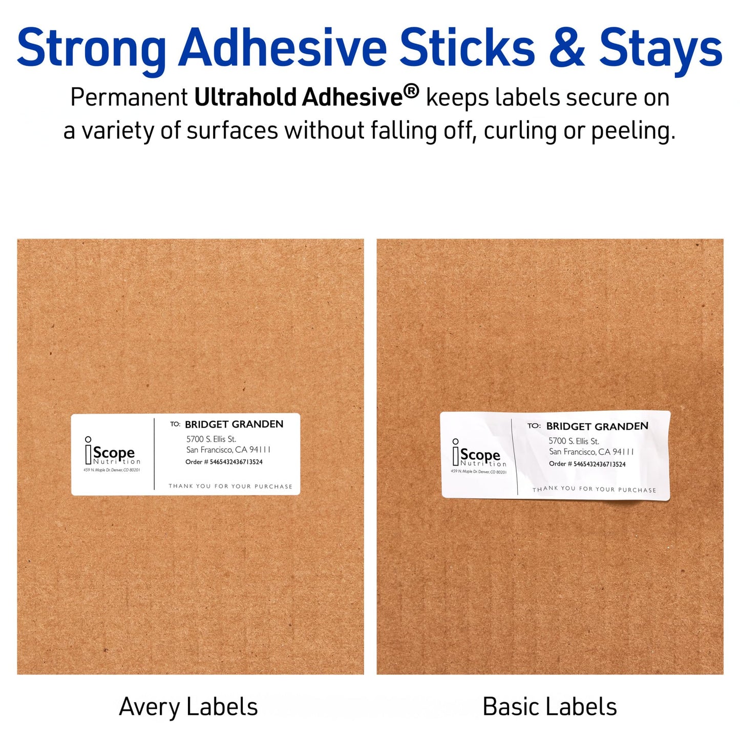 Avery Durable Waterproof Address Labels with Sure Feed Technology, 1" x 2-5/8", White, Laser & Pigment-Inkjet Compatible, 1,500 Blank Labels Total, Great for Mailing, Branding, and More (5520)