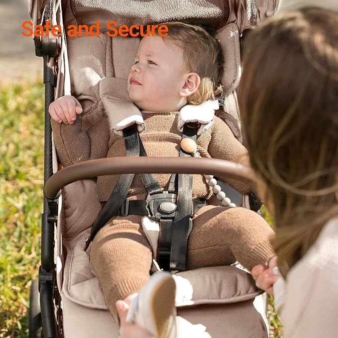 MAMAZING Lightweight Baby Travel Stroller with Carbon Fiber Frame, Compact & Airplane-Friendly, One-Handed Folding Design, 11.6 lbs, Perfect for Toddlers, Organizer & Cushion Included, Simply Taupe