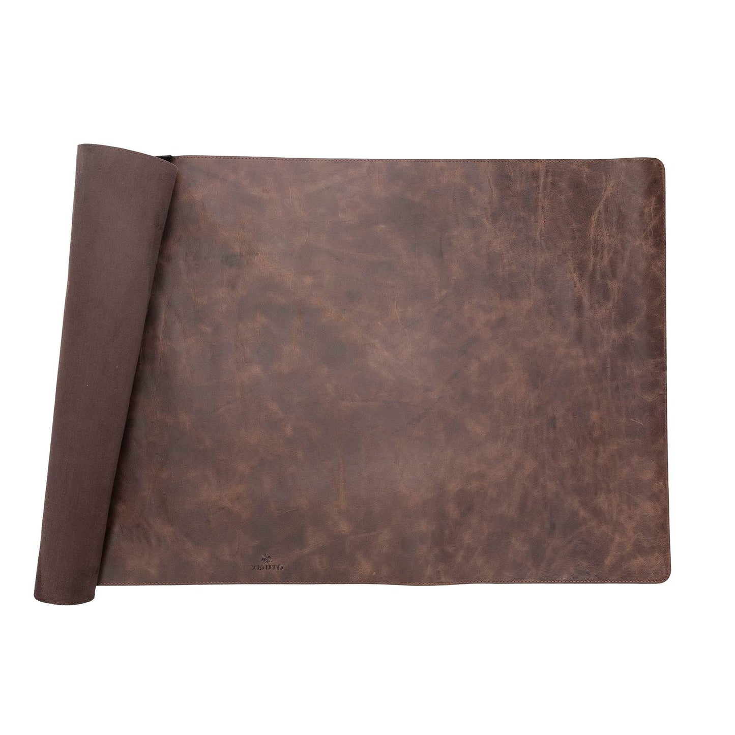 Venito Premium Leather Desk Pad Mat (36 X 19 inch) - Large Desk Mat for Keyboard and Mouse Home Office Accessories (Coffee Brown)