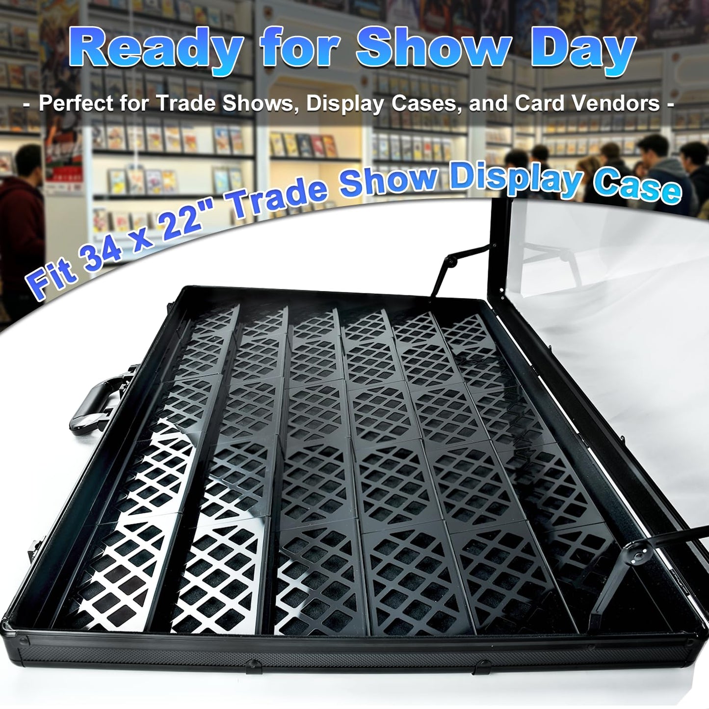 CoJewe 30 Modular Trade Card Risers | Black Acrylic - Perfect for Trade Shows, Display Cases, and Card Vendors - Display Stand for Sports Cards & Trading Card Games