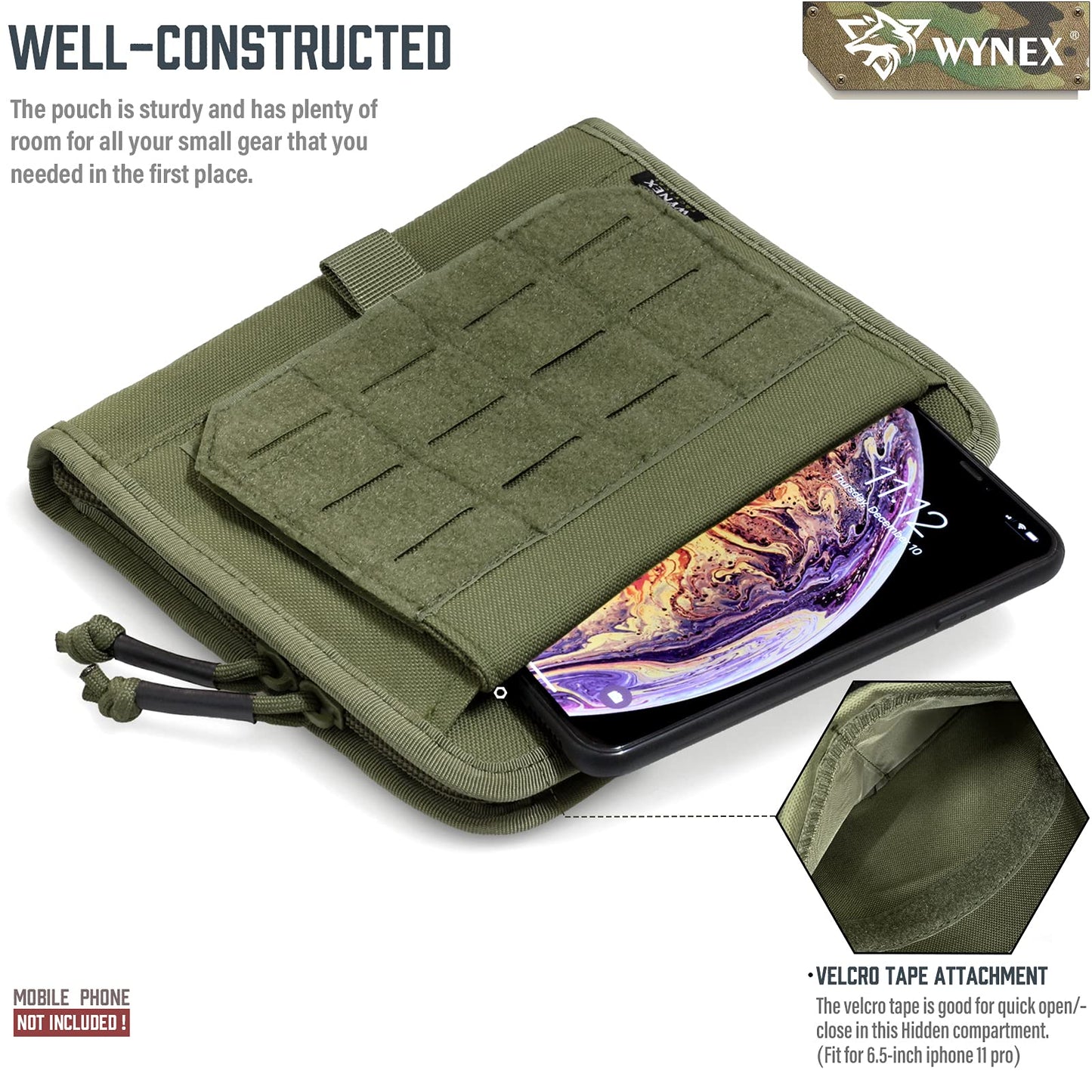 WYNEX Tactical Molle Admin Pouch, Laser-Cut, EDC Organizer Tool Pouch