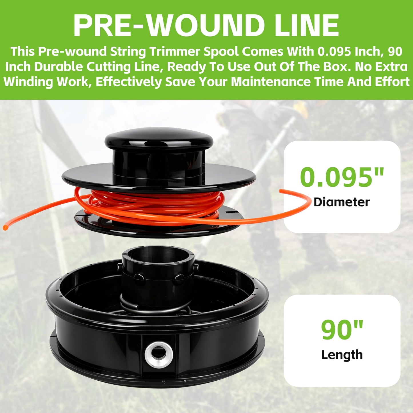 90599025 String Trimmer Replacement Spool for DEWALT DCST920B, DCST920P1, DCST990B, DCST990H1 Weed Trimmer