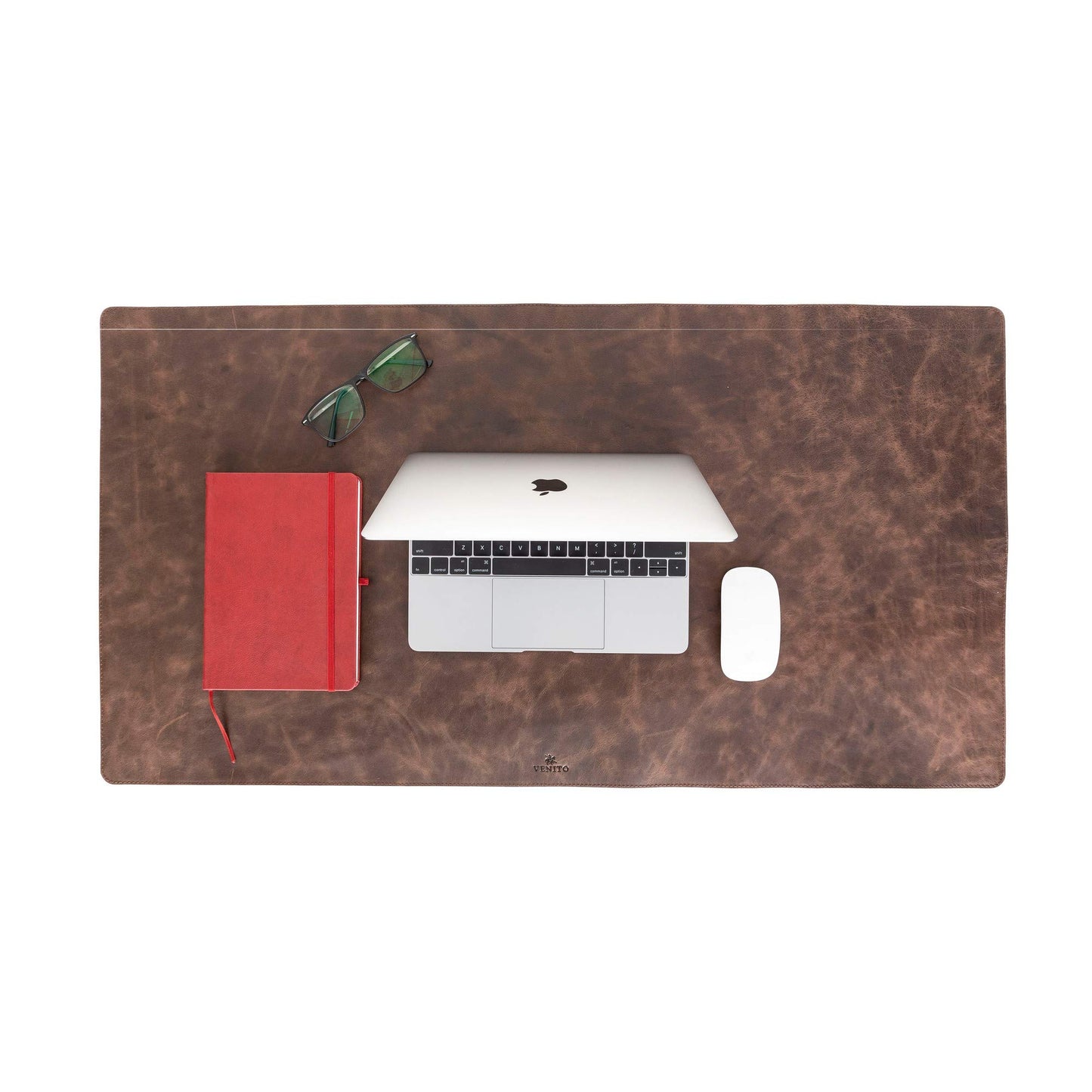 Venito Premium Leather Desk Pad Mat (36 X 19 inch) - Large Desk Mat for Keyboard and Mouse Home Office Accessories (Coffee Brown)