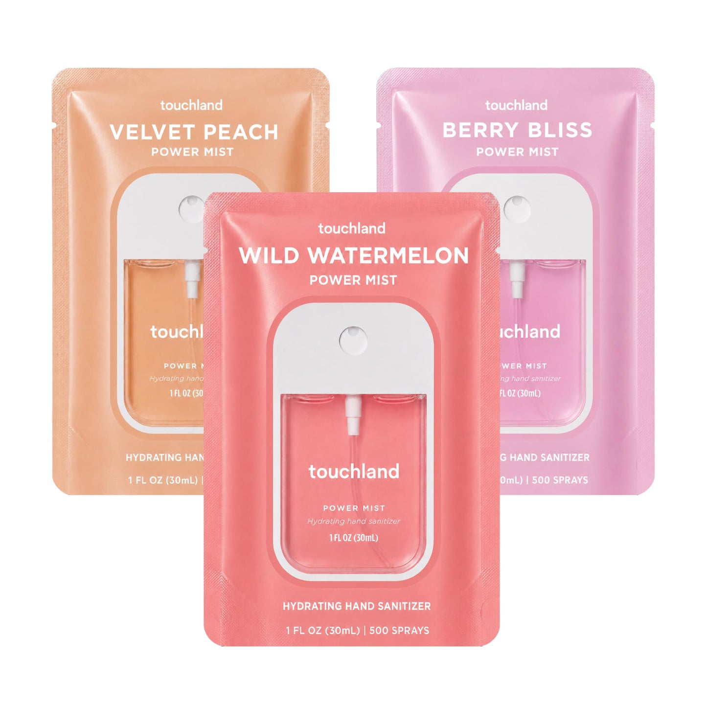 Touchland Hand Sanitizer Spray, Juicy Trio - 3 x 1 FL OZ