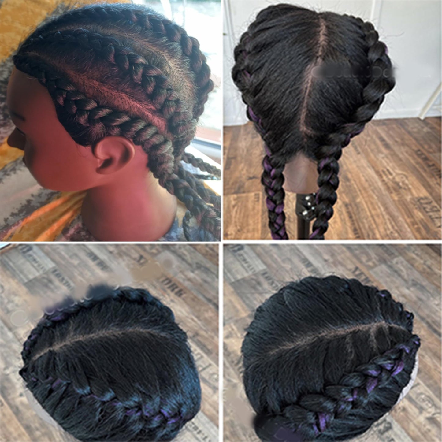 16 Inch 100% Real Hair Mannequin Head Training Head Cosmetology Manikin Doll Head For Hairdresser Practice Braiding Hair styling with Free Clamp Holder