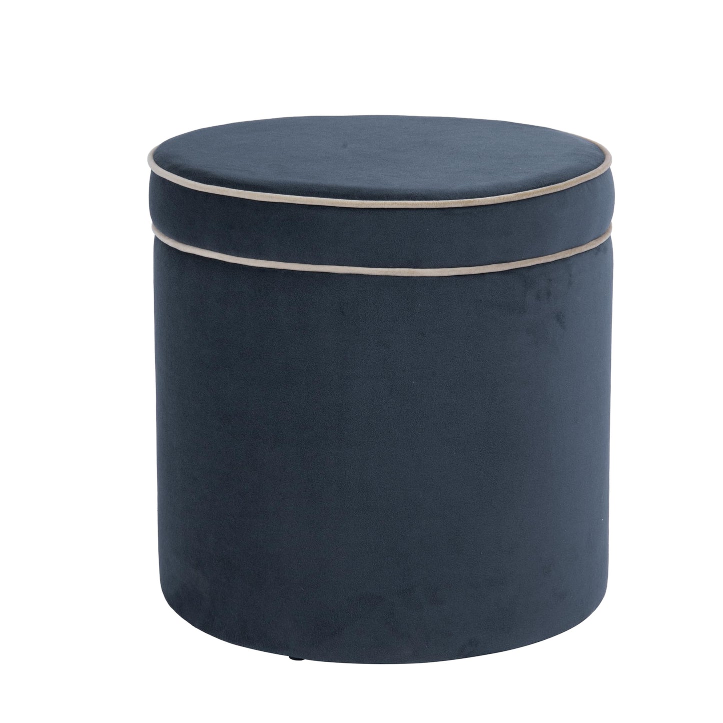 Spatial Order 18" Velvet Storage Ottoman with Lift-Off Lid - Blue Velvet