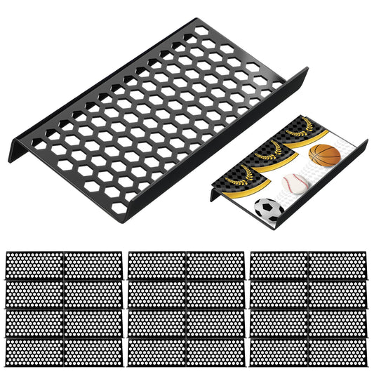 Yalikop 24 Pcs Trading Card Risers for Display Case Acrylic Modular Display Risers for Cardshow Vendor Sport Card Board Game (Honeycomb)