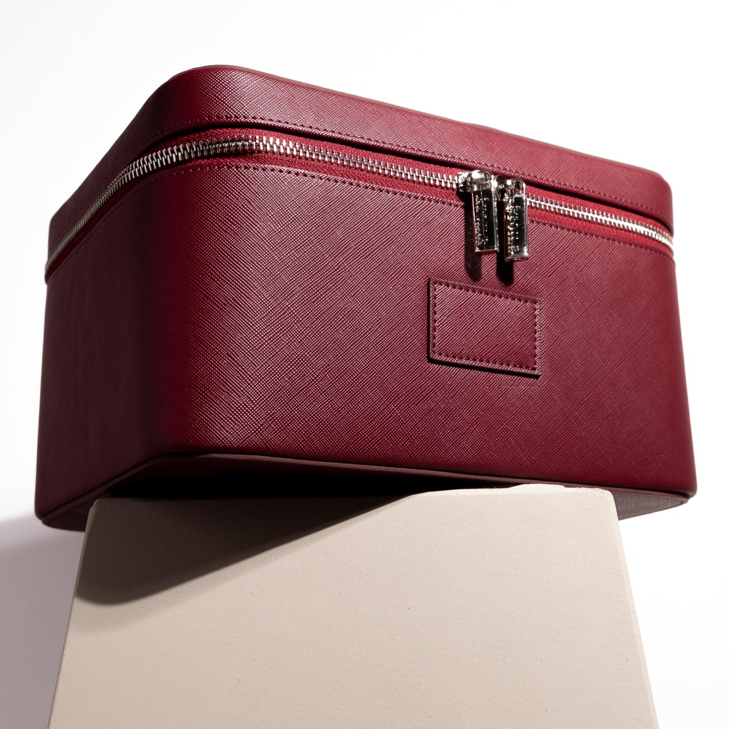 ETOILE - Vanity Case Burgundy - Stylish Travel Makeup Bag Organizer with Dividers