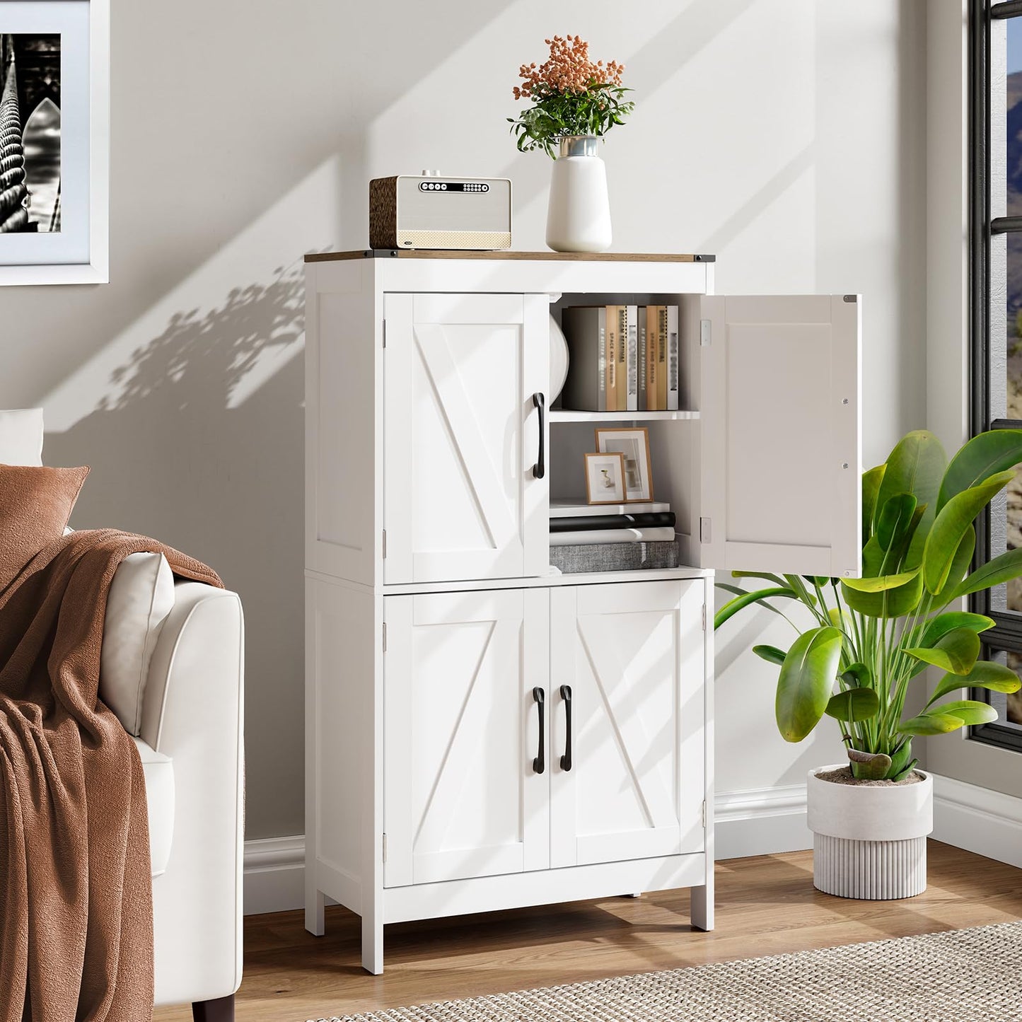 Mufico Bathroom Floor Storage Cabinet (23.63L x 11.8W x 43.3H inch)