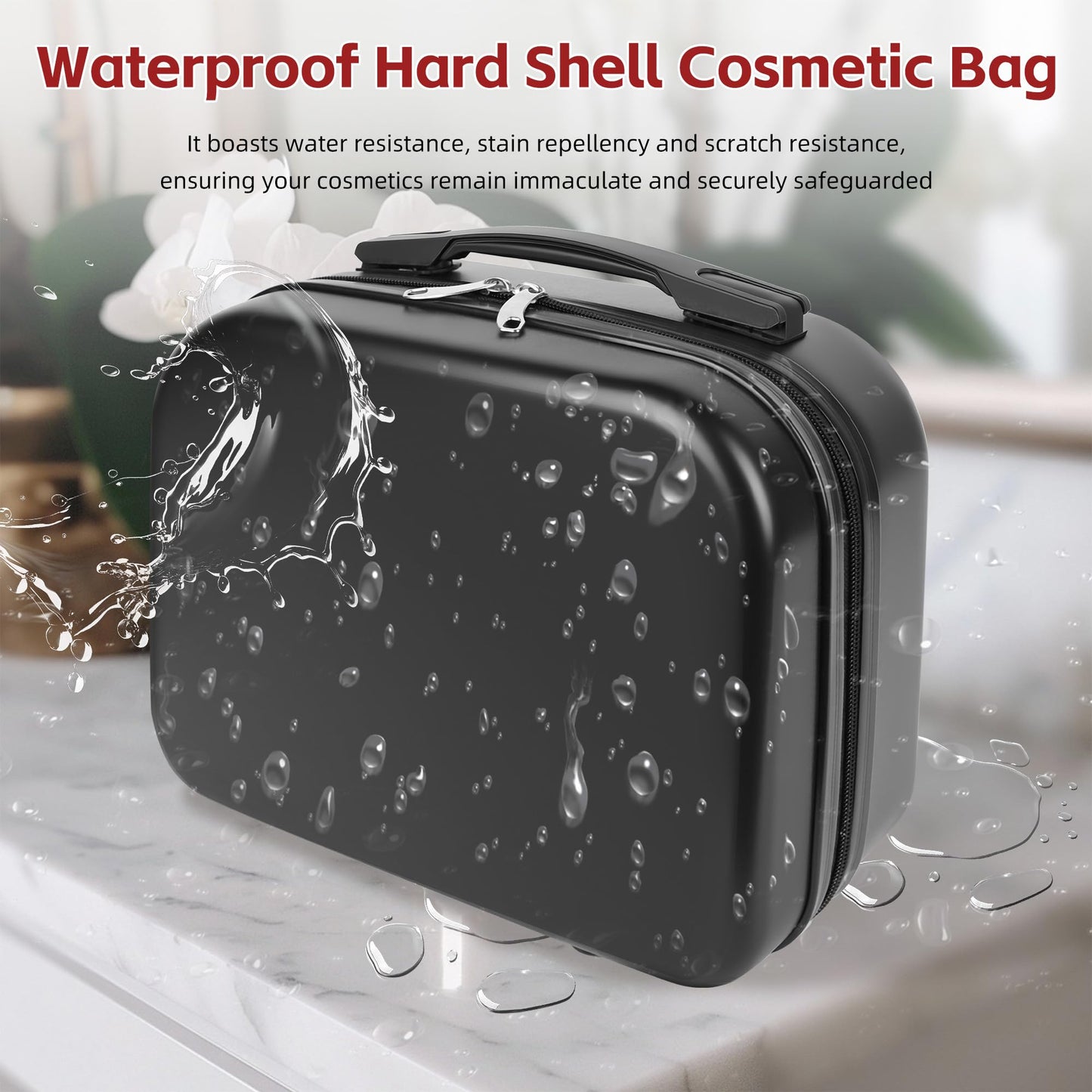 Yoanlayr Portable Makeup Case 14inch Cosmetic Case Travel Toiletry Hand Luggage Carrying Case