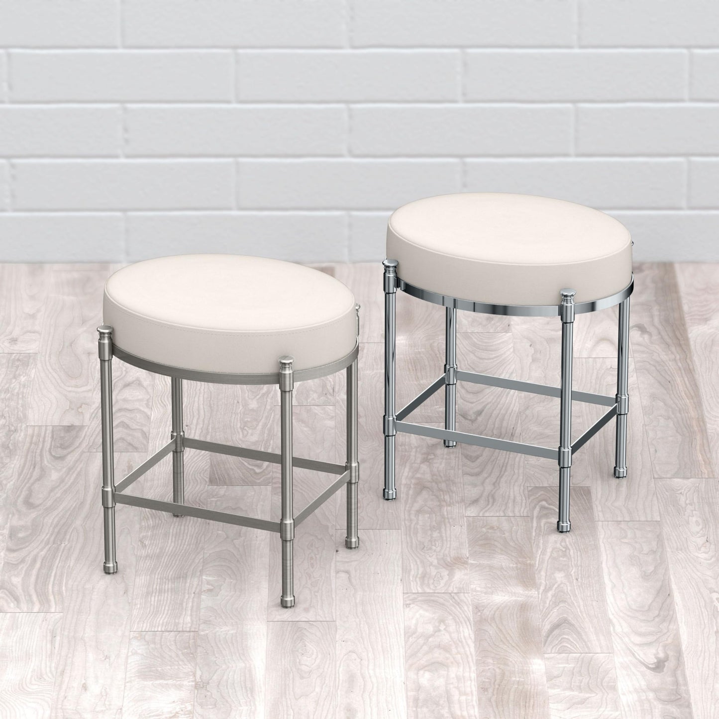 Gatco 1359 Oval Vanity Stool, 19.5" H, Satin Nickel