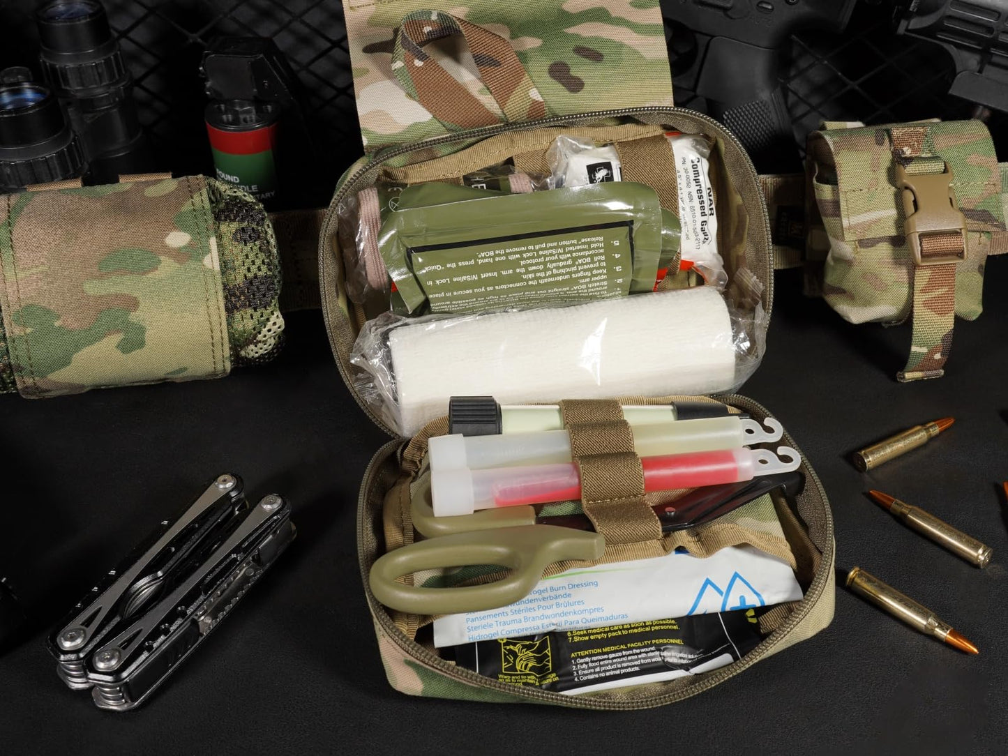 PETAC GEAR Tactical Rip Away Medical Pouch Tear Off First Aid IFAK Pouch Molle & Belt Horizontal Outdoor Emergency Survival Bag … (MC)