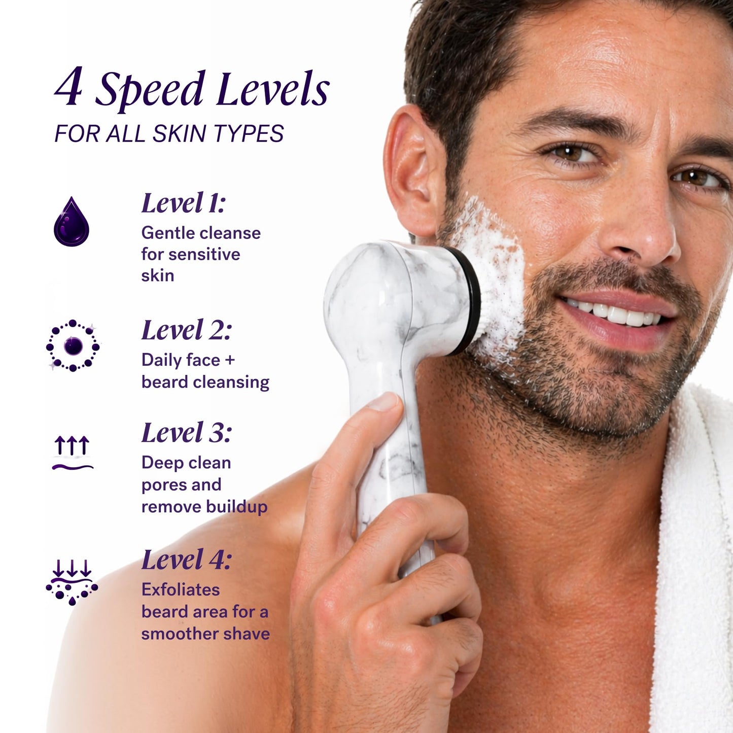 Michael Todd Beauty Soniclear Allure 2026 Readers Choice Winner Sonic (no Rotating) Facial Cleansing + Exfoliation Brush for Men/Women, Antimicrobial Protected Bristles, 4 speeds, Serum Infusion Head