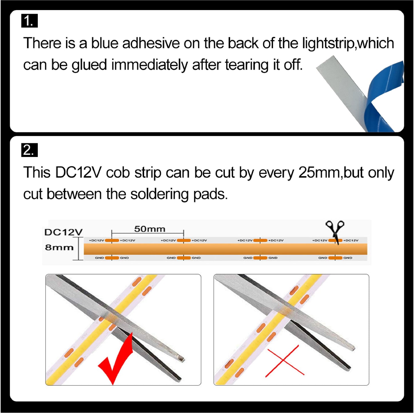 HAMRVL LED Shelf Lights, 12V COB LED Strip Lights 32.8ft (2 Roll of 16.4ft), Dimmable Cuttable Warm White 3000K Shelf Lighting LED Lights for Shelves, Display Cases, Bookshelves, Kitchen Cabinets