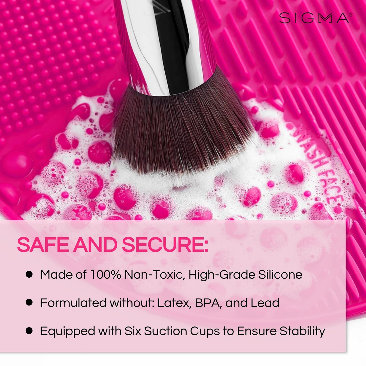 Sigma Beauty Women's Sigma Spa Express Brush Cleaning Mat, Pink, One Size